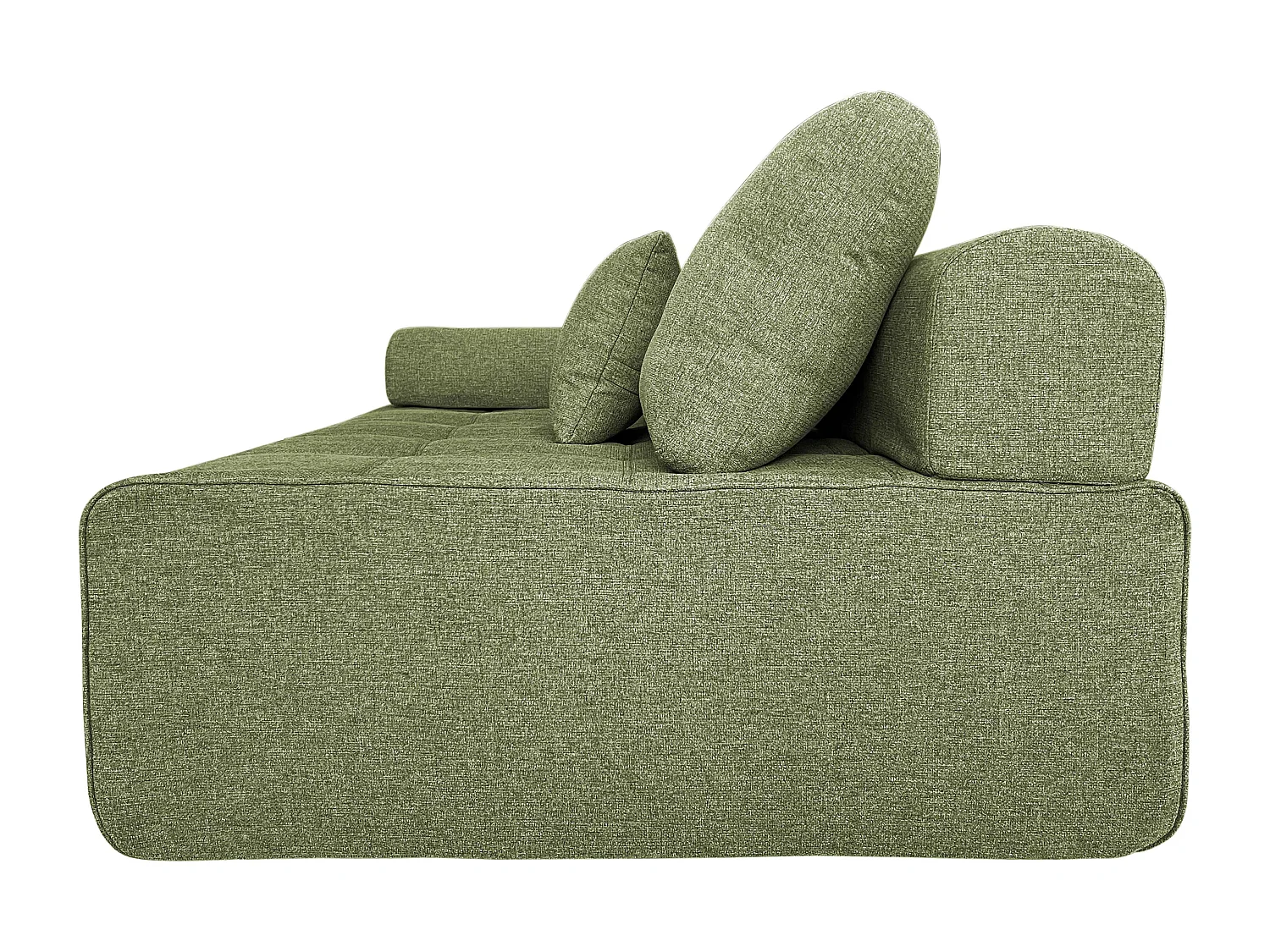 Canapé modulable 4 places en tissu vert L 282 cm