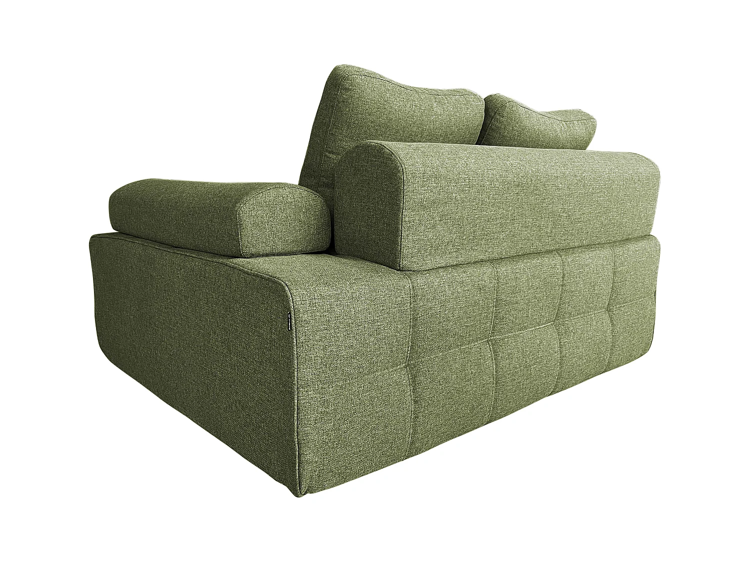 Fauteuil gauche pour canapé modulable en tissu avec coussins vert