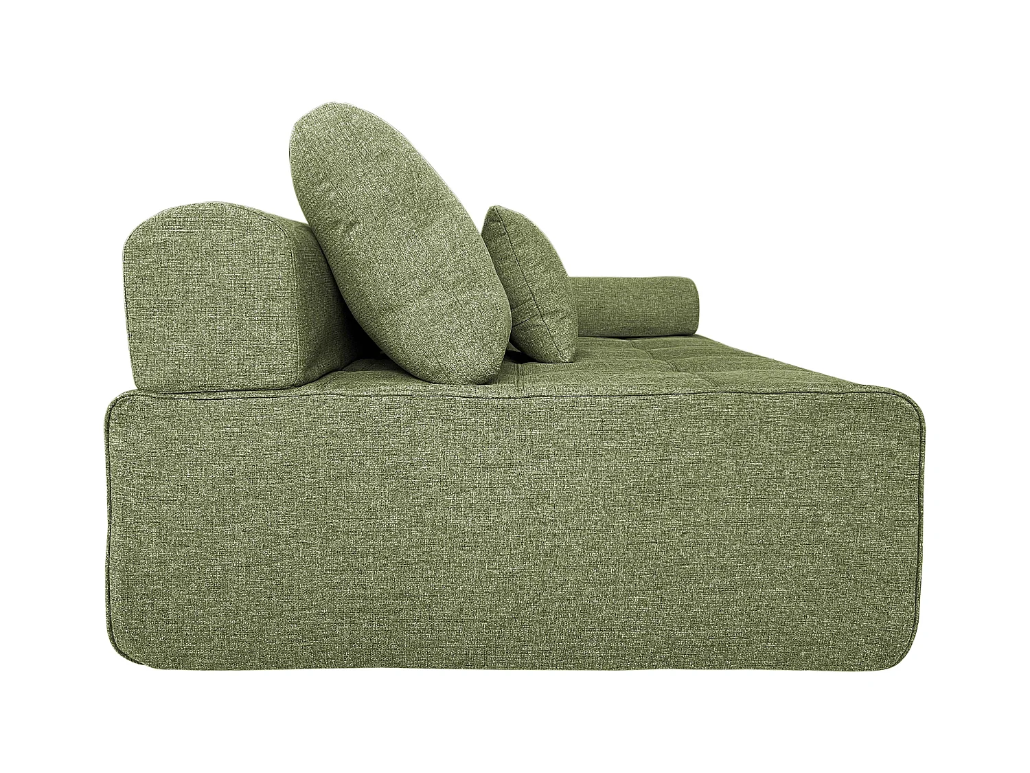 Fauteuil gauche pour canapé modulable en tissu avec coussins vert