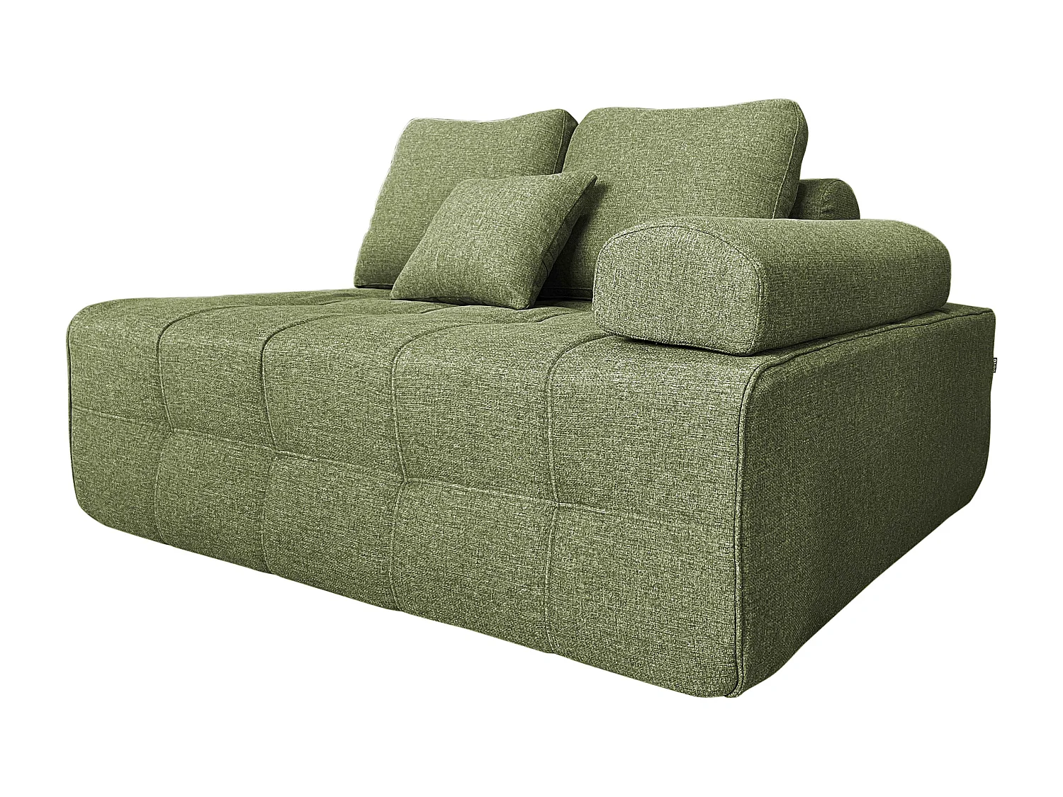 Fauteuil gauche pour canapé modulable en tissu vert L 140 cm