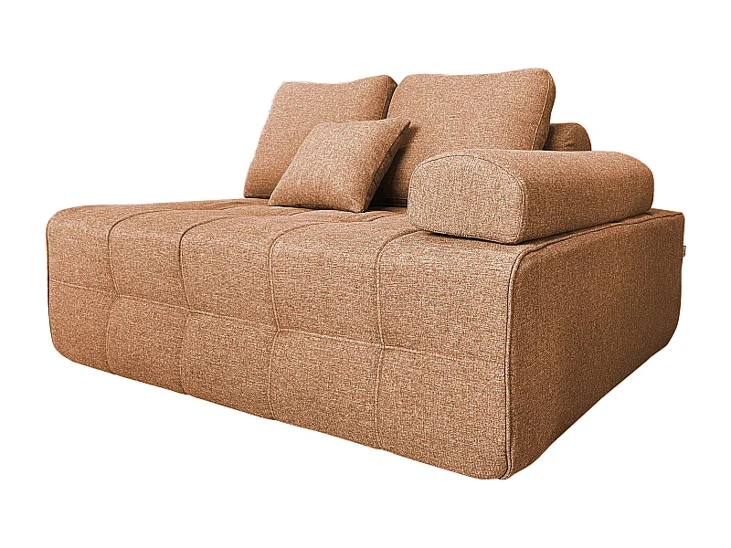 Fauteuil gauche pour canapé modulable en tissu terracotta L 140 cm