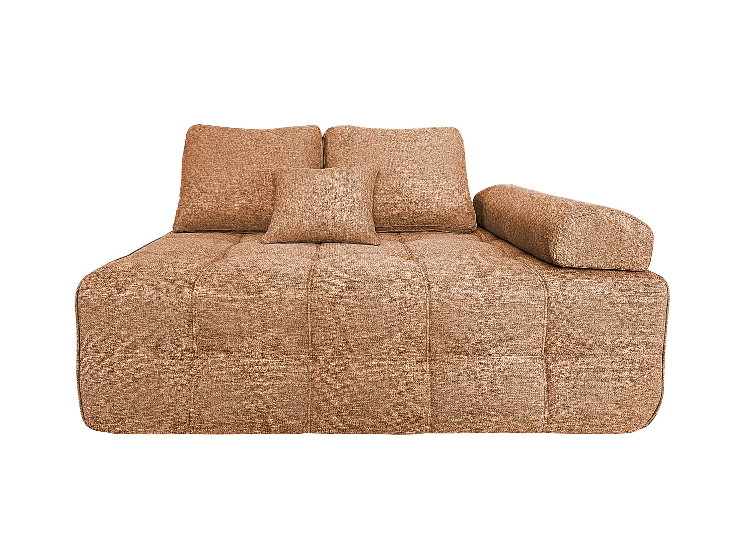 Fauteuil gauche pour canapé modulable en tissu terracotta