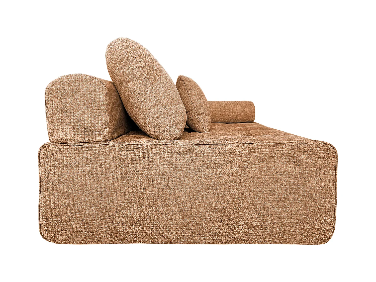 Fauteuil gauche pour canapé modulable en tissu terracotta