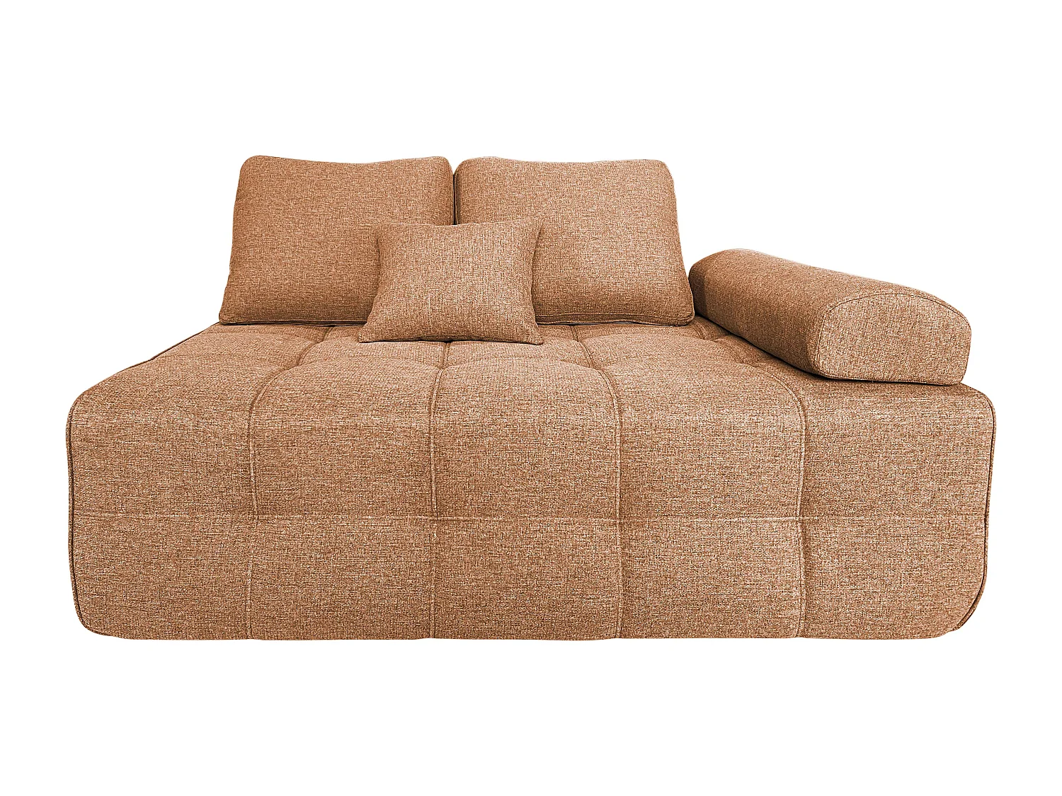 Fauteuil gauche pour canapé modulable en tissu terracotta L 140 cm