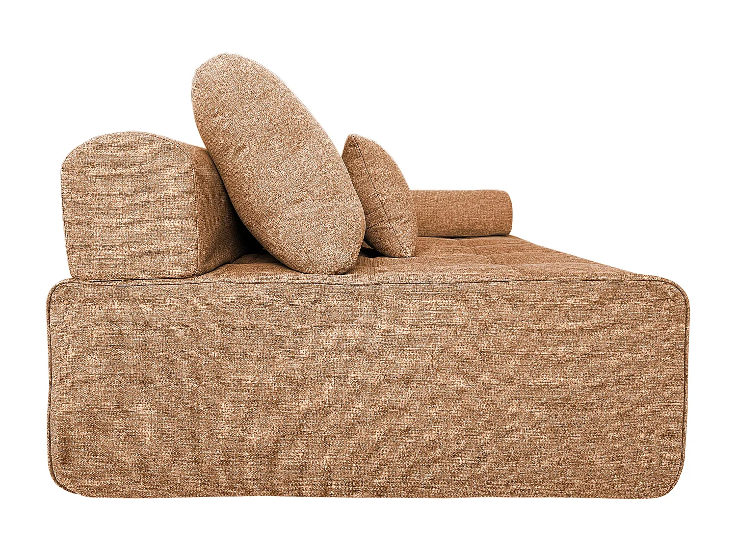 Fauteuil gauche pour canapé modulable en tissu terracotta L 140 cm