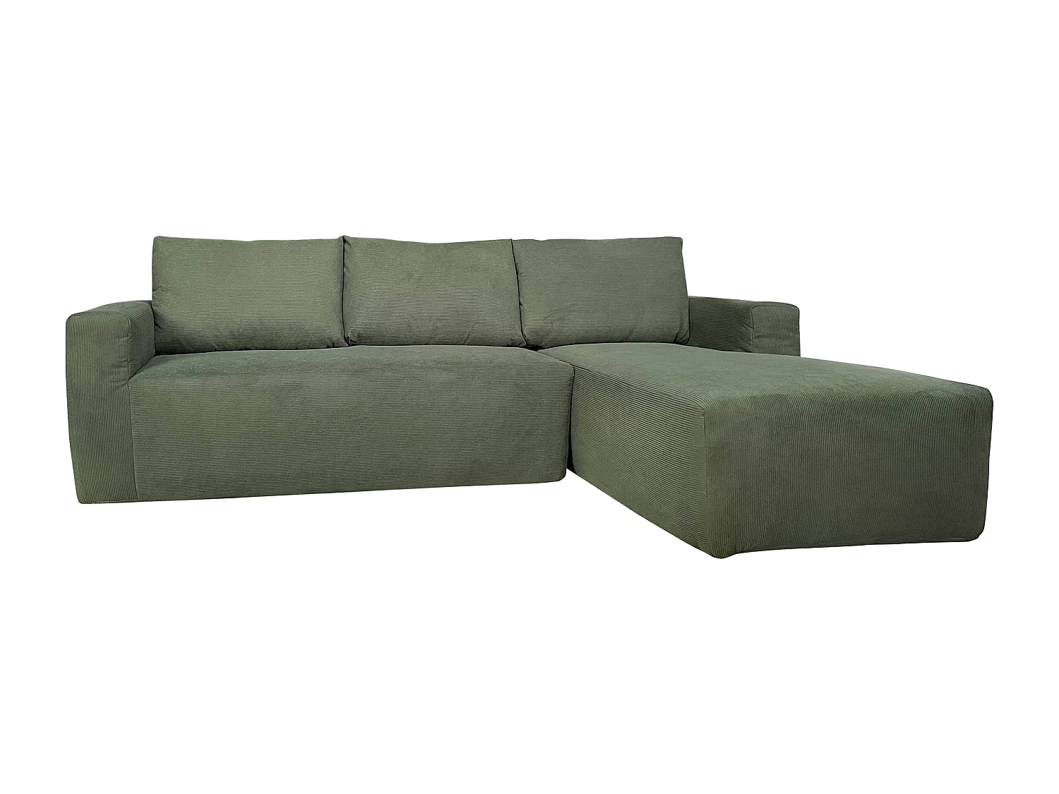4-zits hoekbank met chaise longue rechts en groene L 265 cm