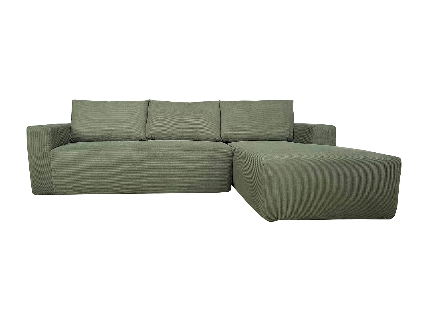 4-zits hoekbank met chaise longue rechts en groene L 265 cm