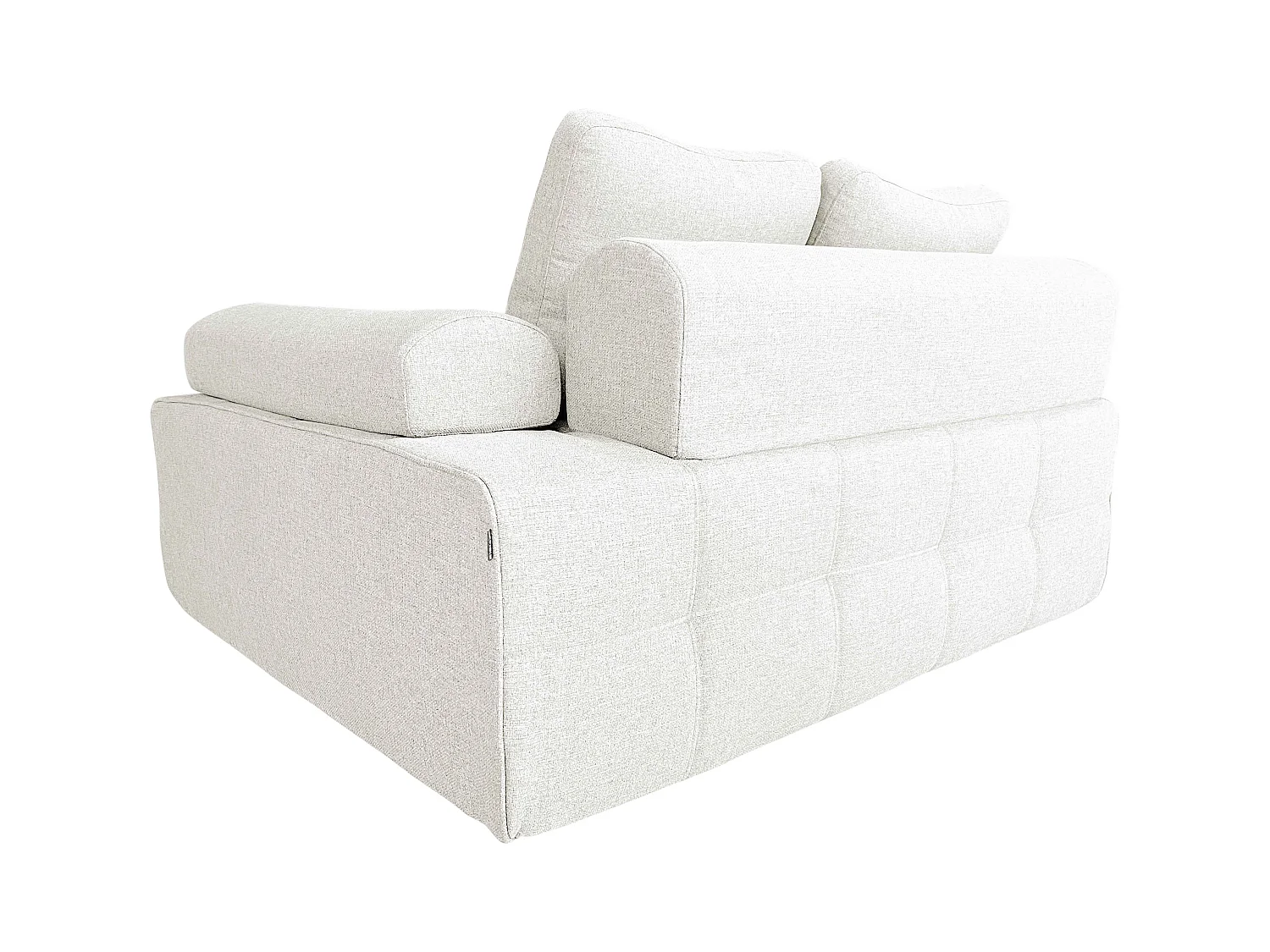 Fauteuil gauche pour canapé modulable en tissu avec coussins écru