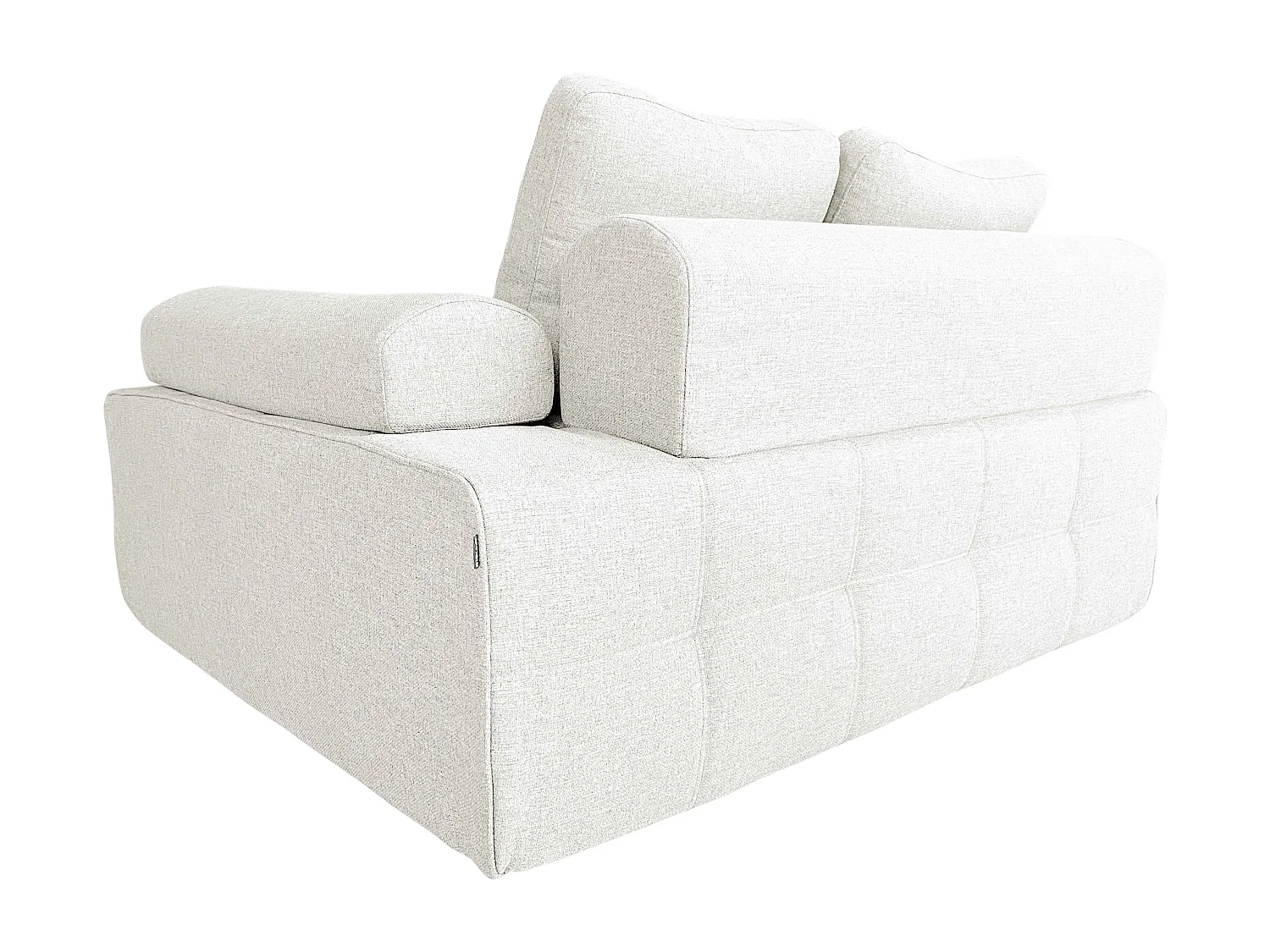 Fauteuil gauche pour canapé modulable en tissu écru L 140 cm