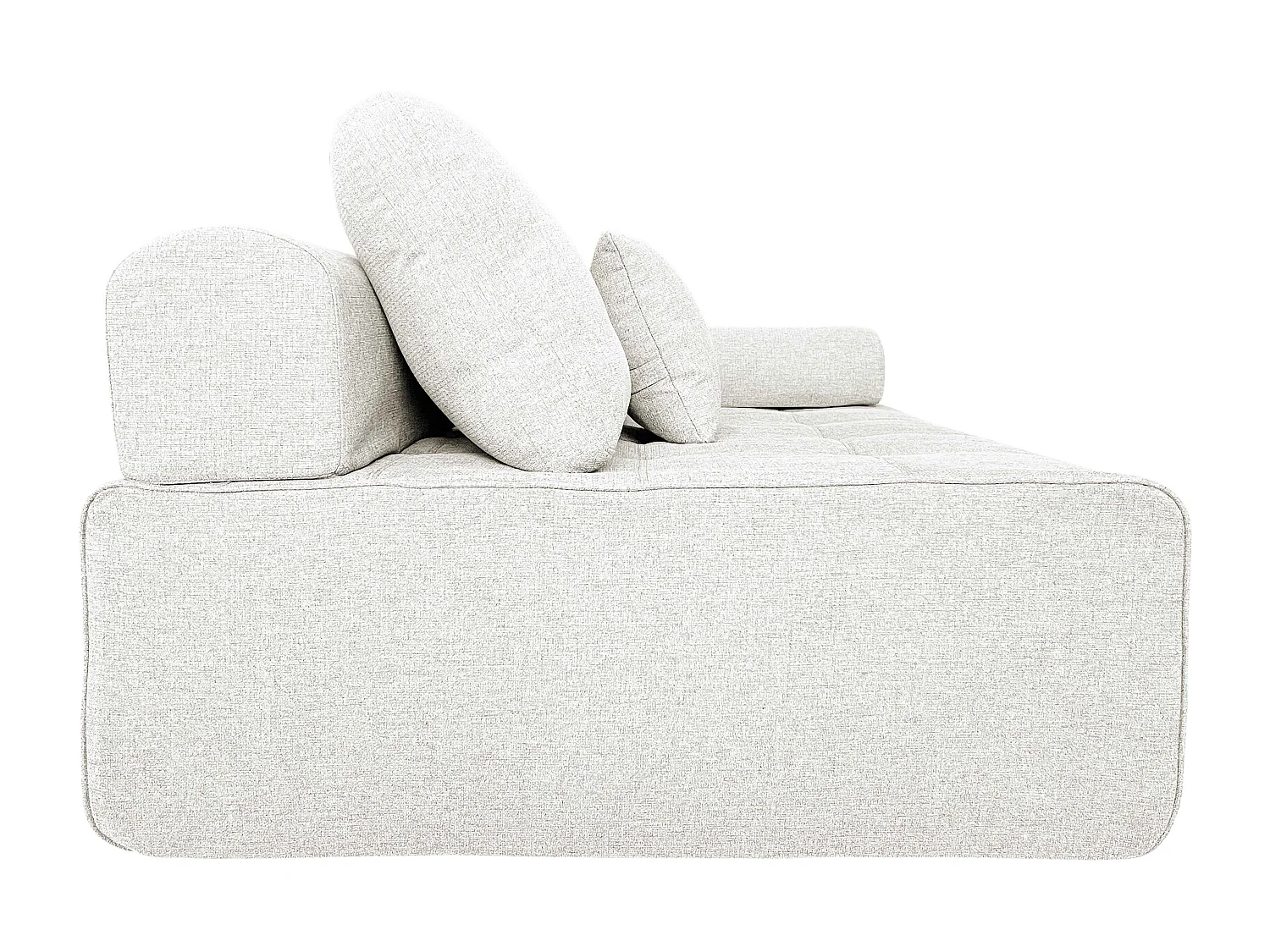 Fauteuil gauche pour canapé modulable en tissu écru L 140 cm