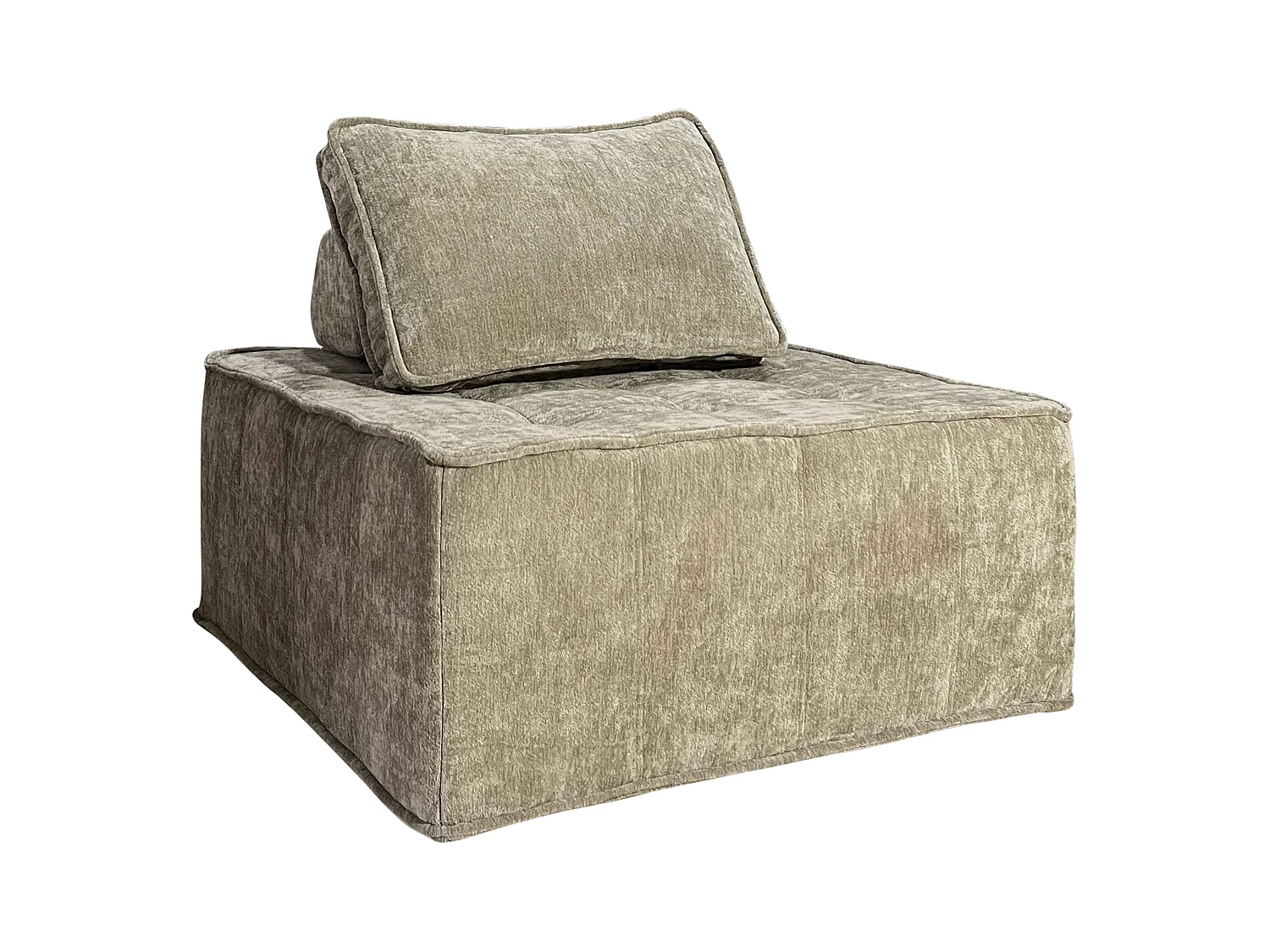 Canapé modulable 2 places en tissu avec coussins taupe