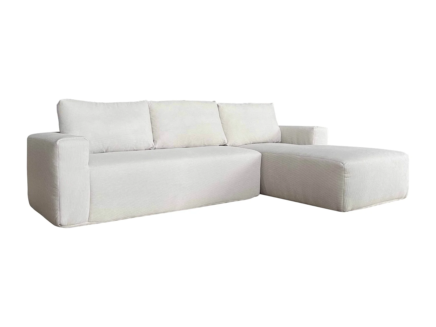 Canapé d'angle 4 places avec méridienne droite écru L 265 cm