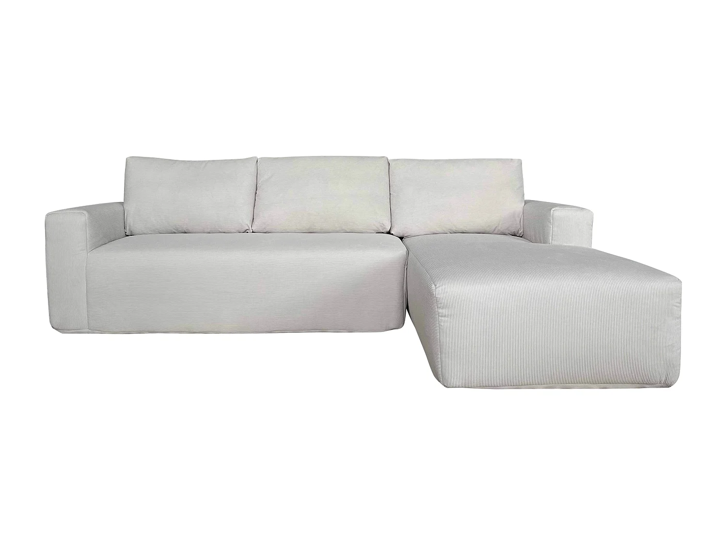 Canapé d'angle 4 places avec méridienne droite écru L 265 cm