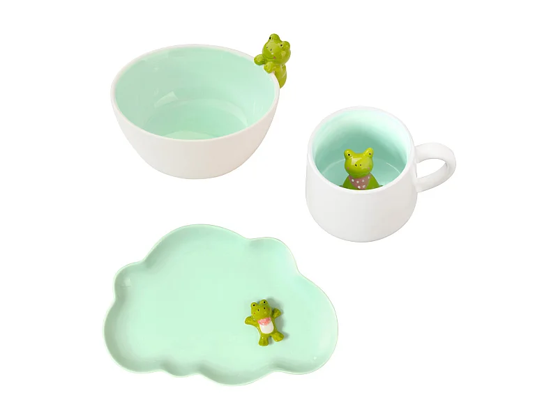 Miam Grenouille - Lot de vaisselle 3 pièces pour enfant