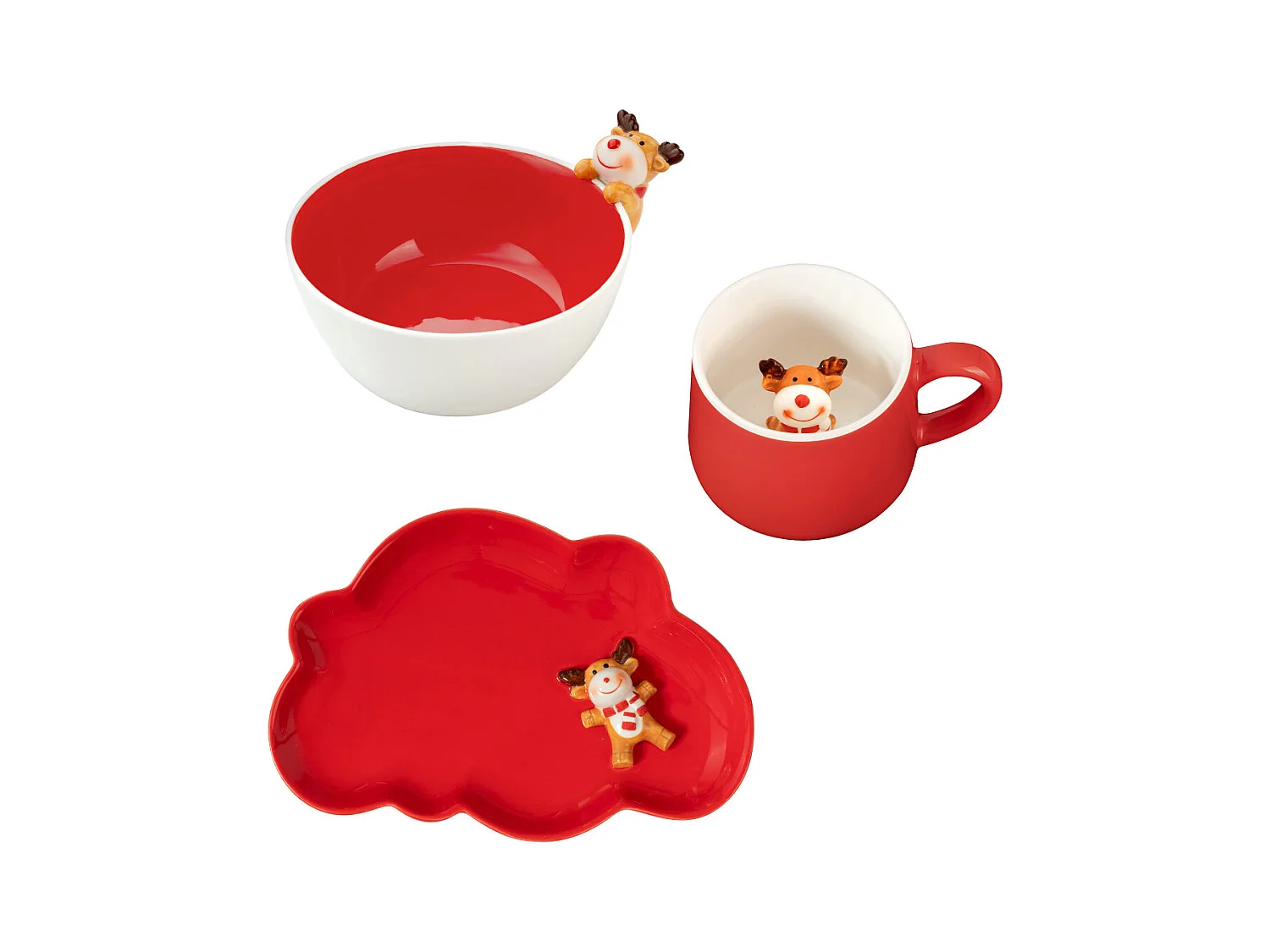 Miam Cerf - Lot de vaisselle 3 pièces pour enfant