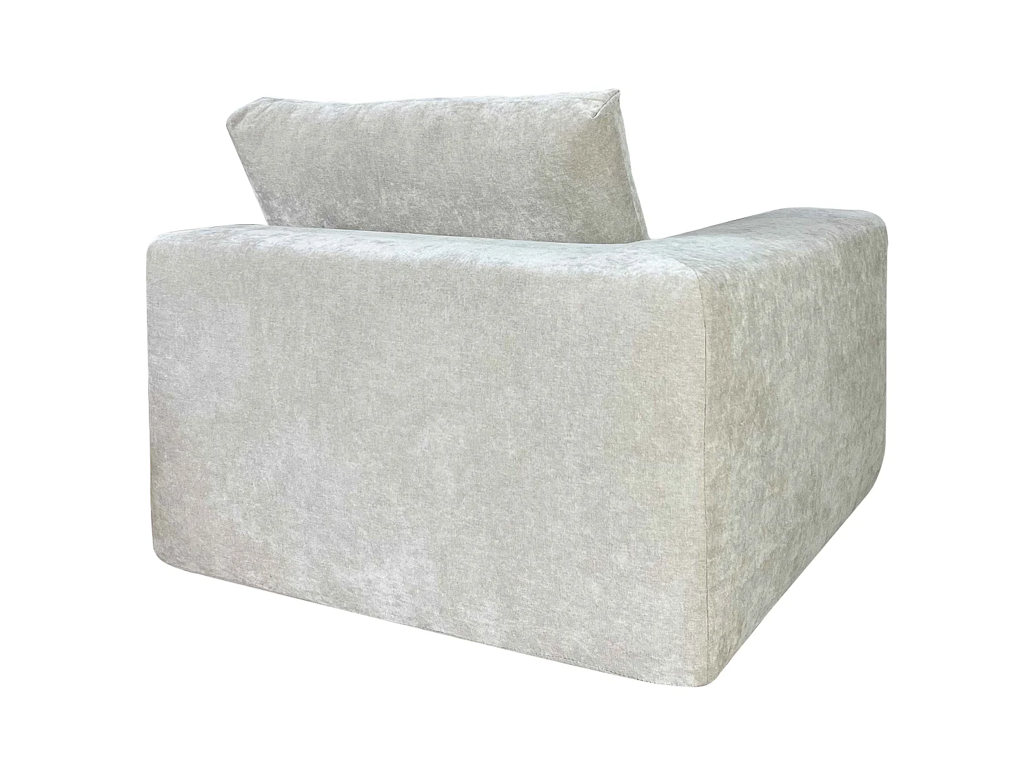 Fauteuil d'angle pour canapé modulable en tissu avec coussins écru