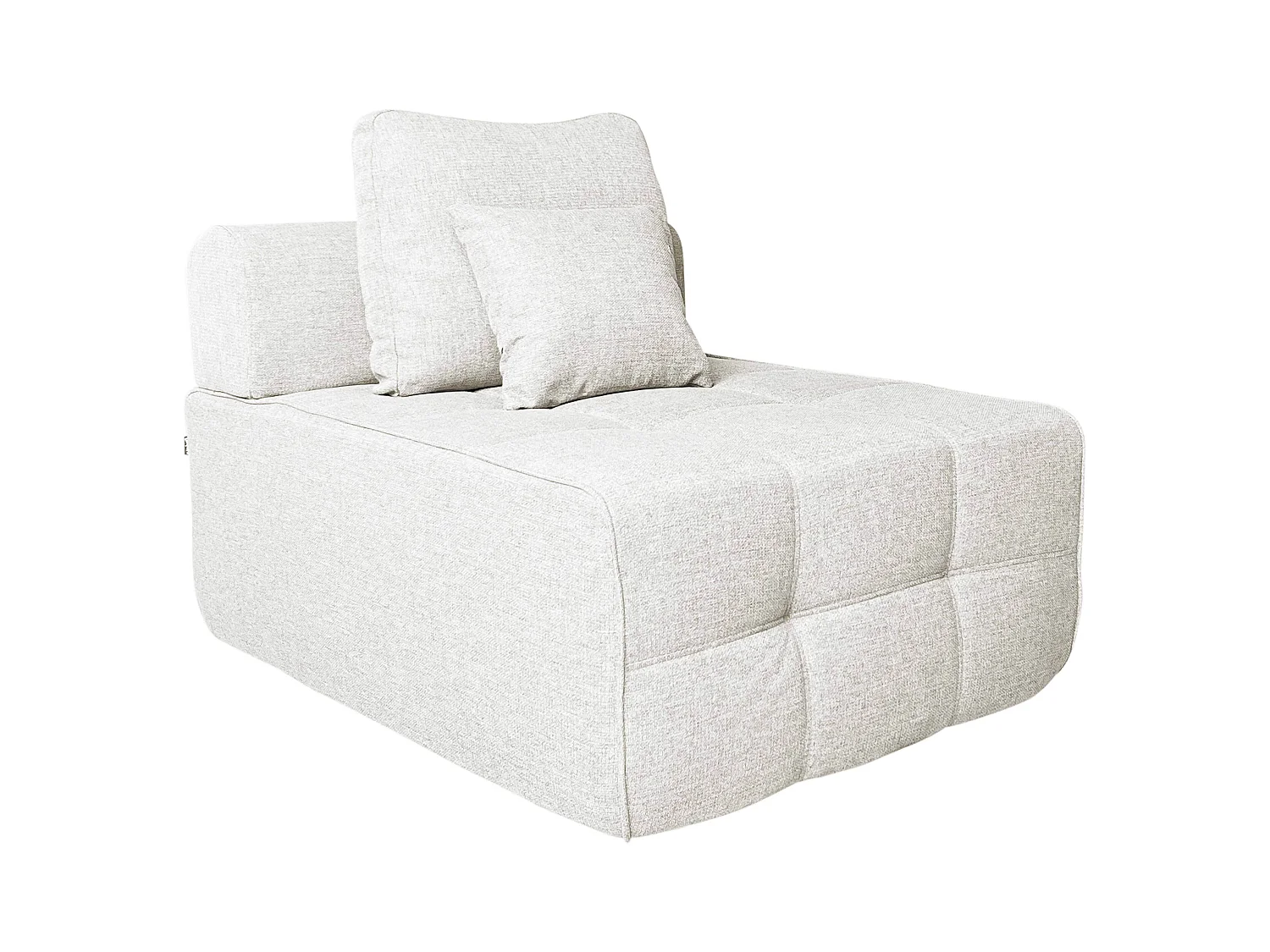 Chauffeuse pour canapé modulable 1 place en tissu avec coussins écru