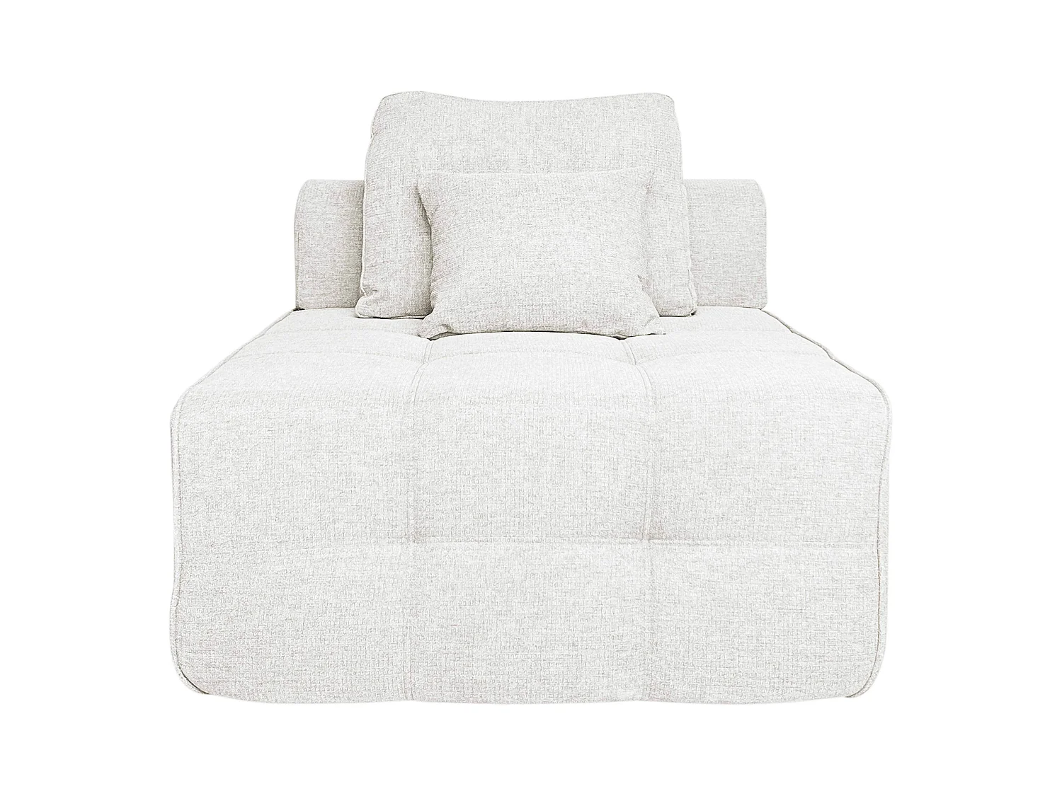 Chauffeuse pour canapé modulable 1 place en tissu avec coussins écru