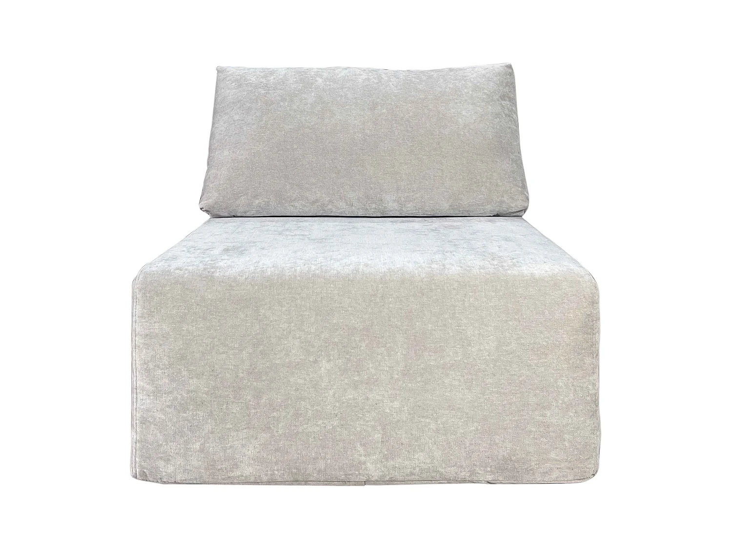 Fauteuil en tissu pour canapé modulable avec coussin écru