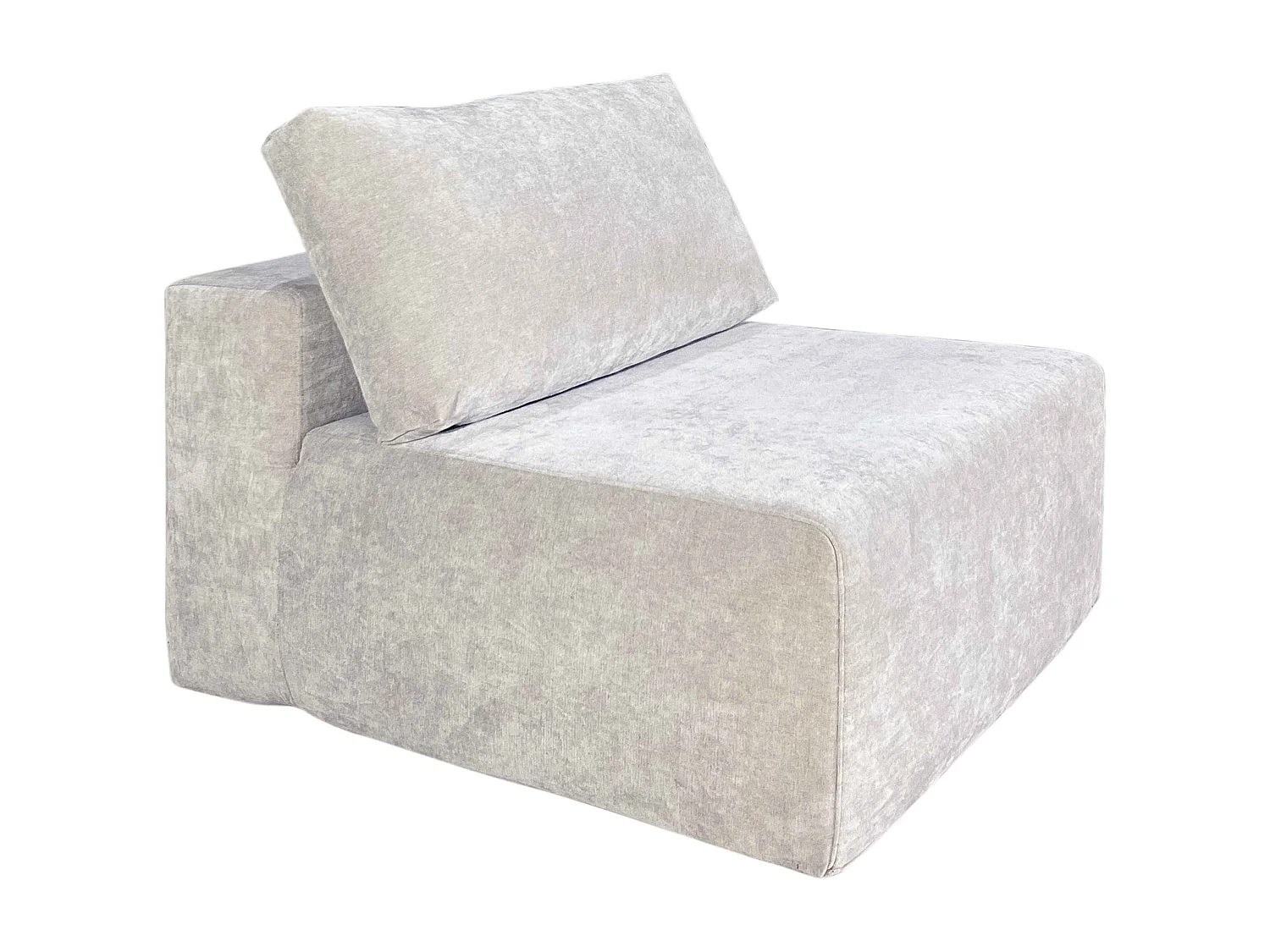 Stoffen fauteuil voor modulaire bank met ecru L 100 cm