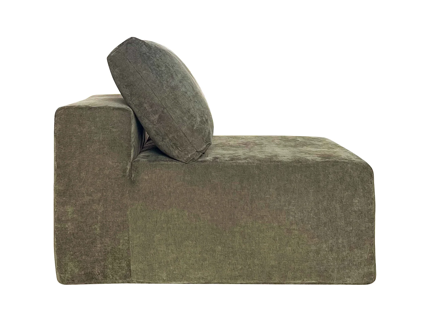 Fauteuil en tissu pour canapé modulable avec coussin vert