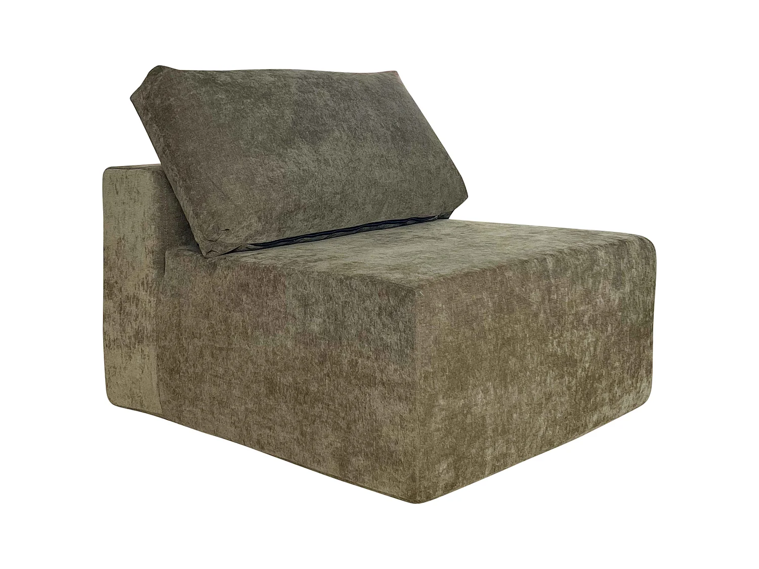 Stoffen fauteuil voor modulaire bank met groen kussen