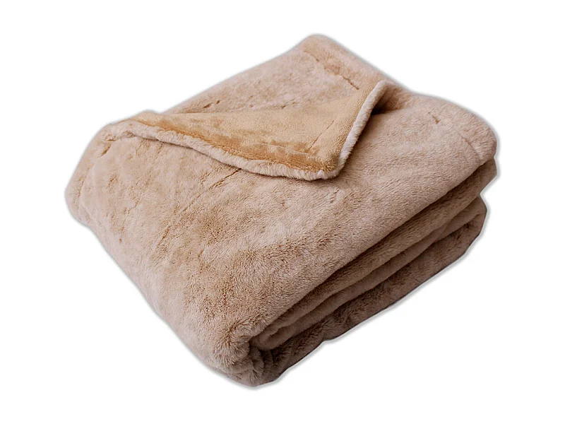 Plaid Imitation Fourrure "Rabbit" 125x150cm Beige