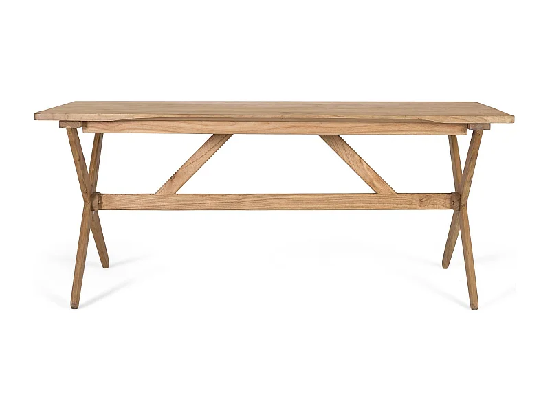 Rechthoekige tafel van massief handgemaakt mindihout 180 cm