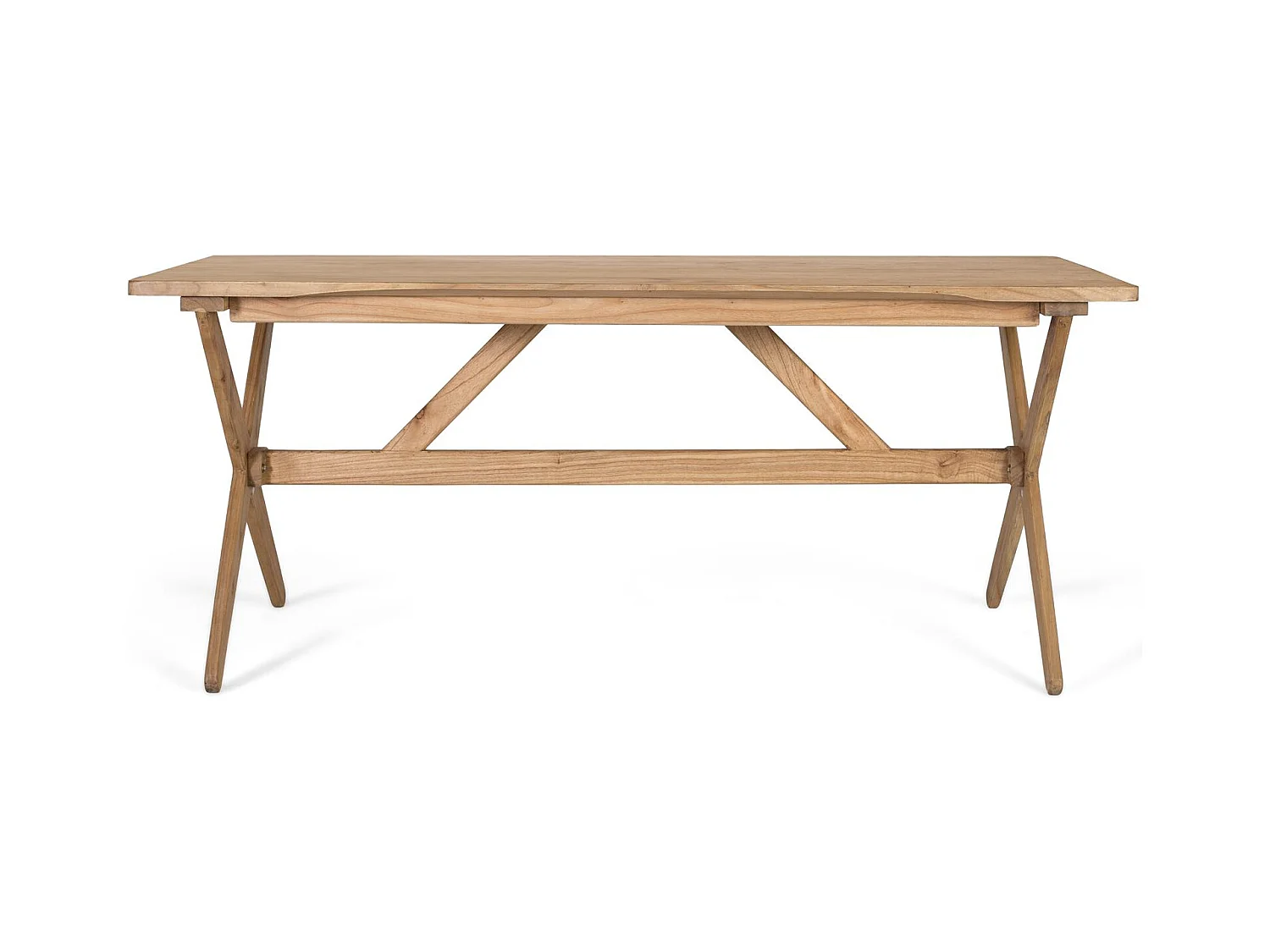 Table rectangulaire en bois de mindi massif fabriqué à la main