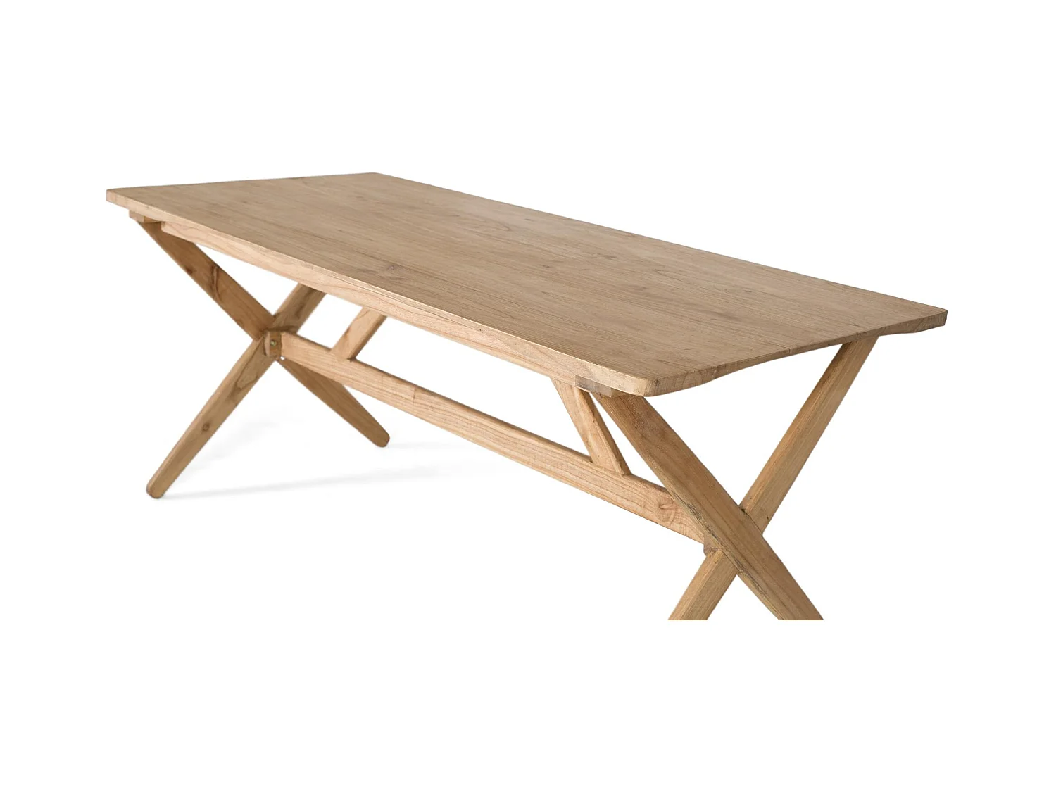 Table rectangulaire en bois de mindi massif fabriqué à la main