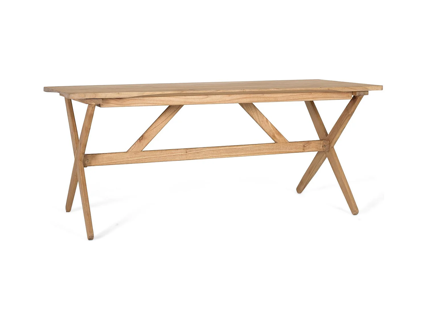 Rechteckiger Tisch aus massivem, handgefertigtem Mindi-Holz 150 cm