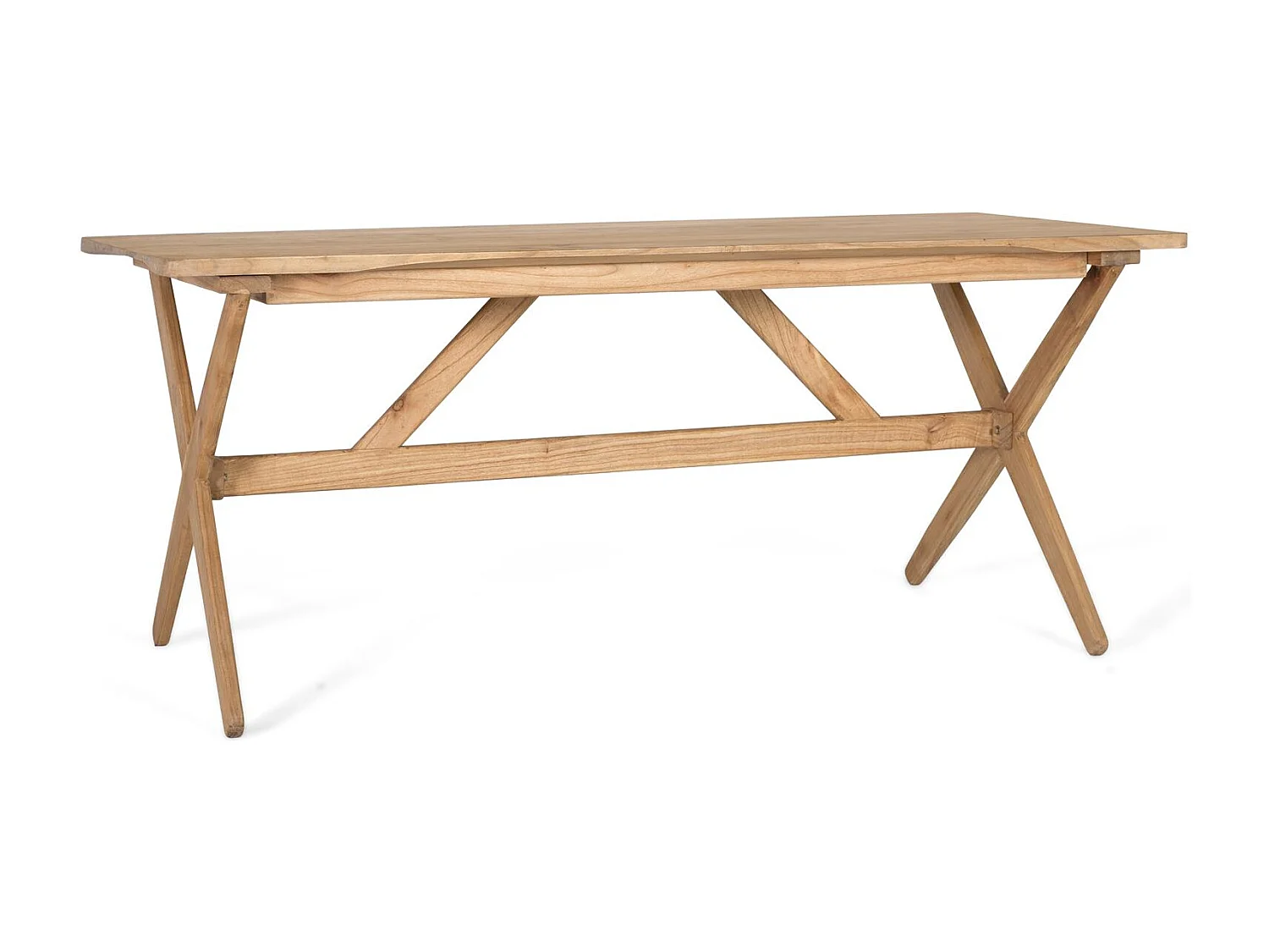 Stół prostokątny z masywu drewna mindi wykonany na bazie