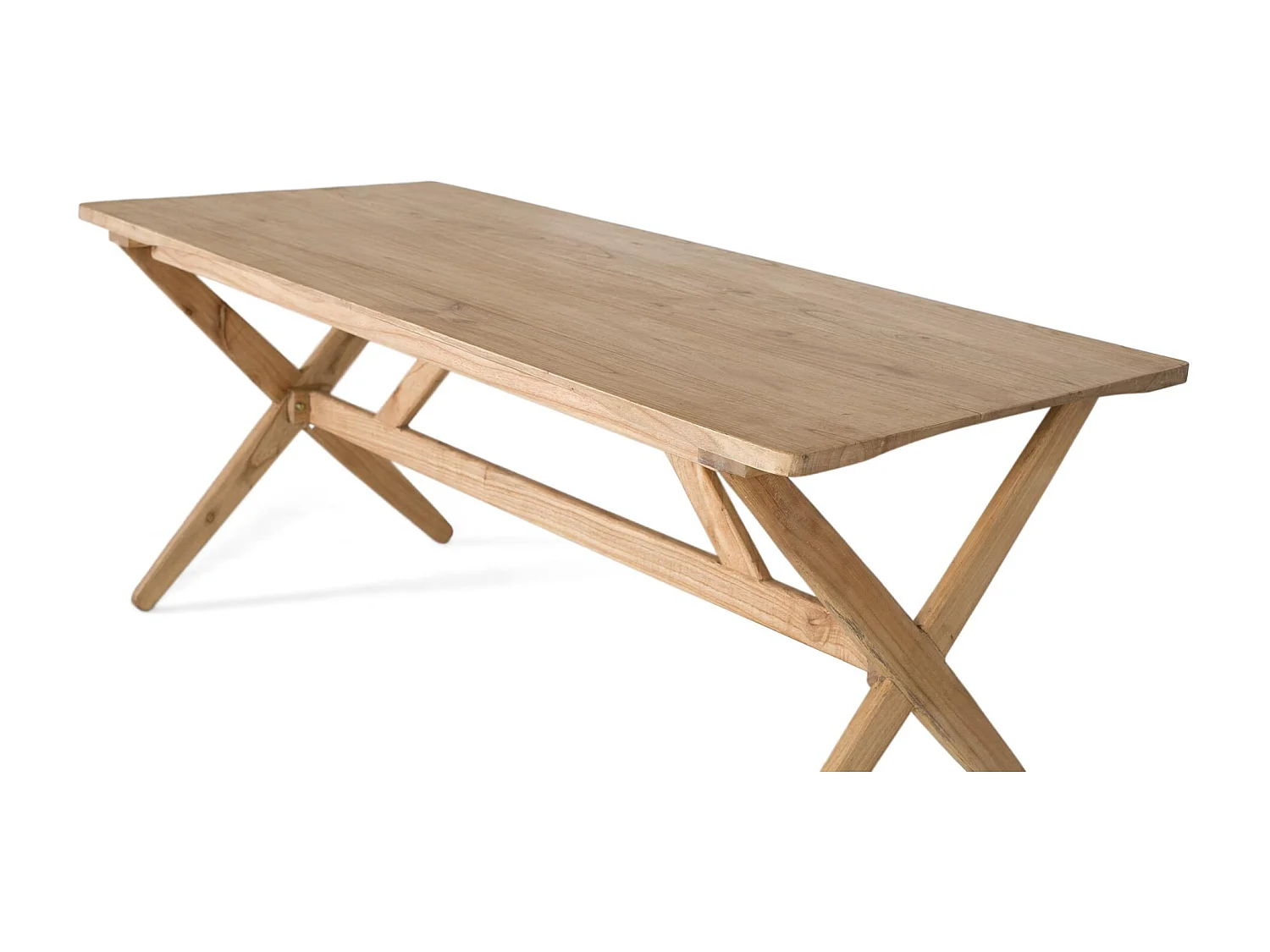 Stół prostokątny z masywu drewna mindi wykonany na bazie