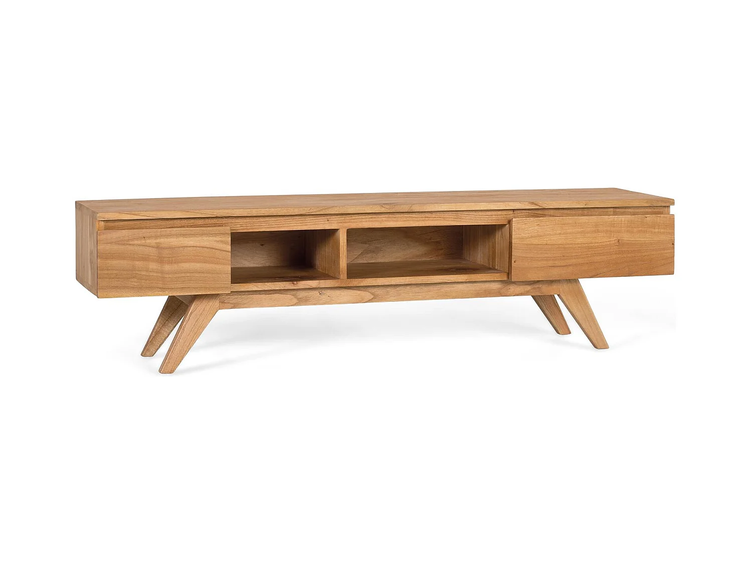 TV-meubel van massief mindihout met vakken