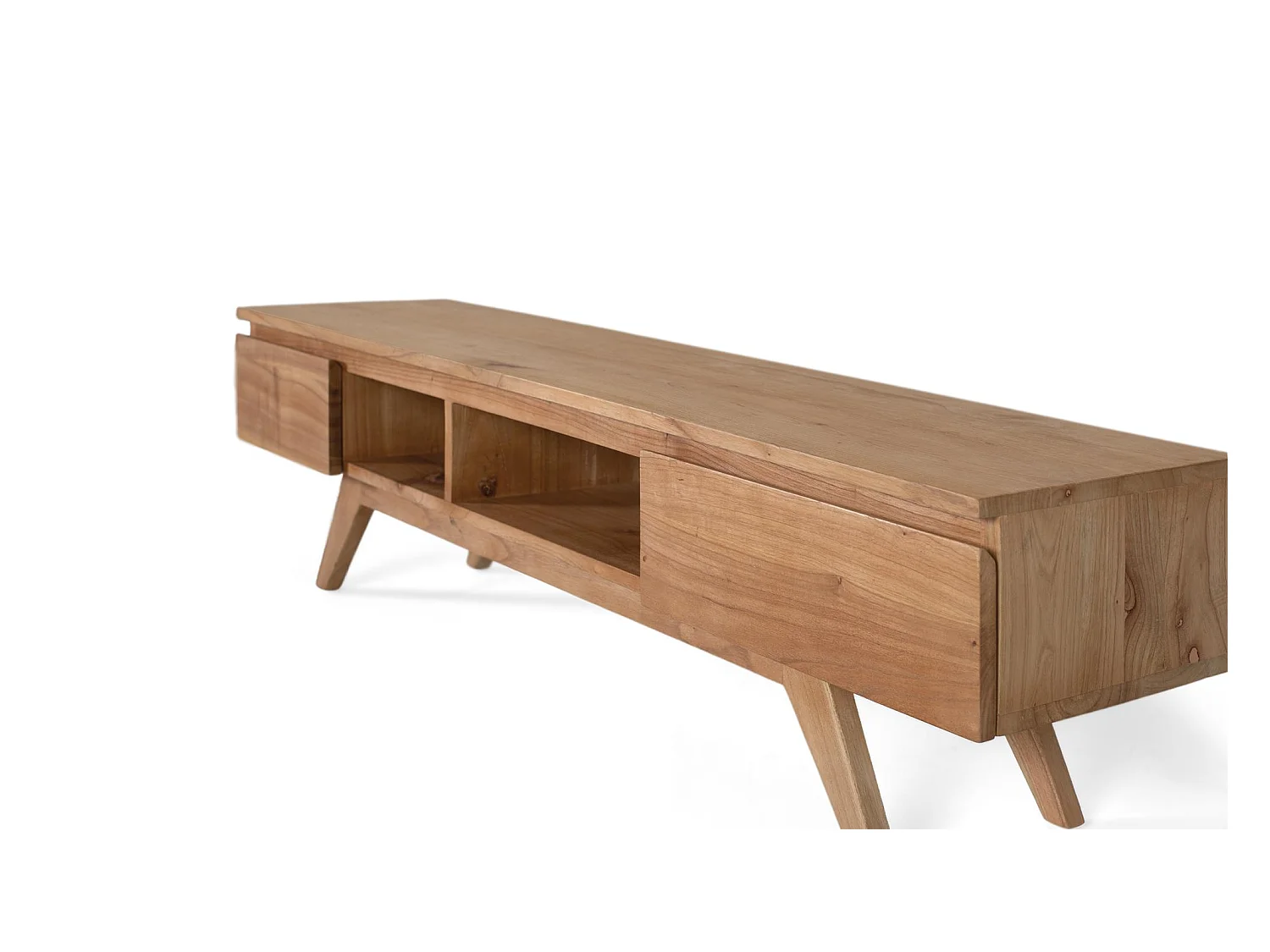 TV-meubel van massief mindihout met vakken