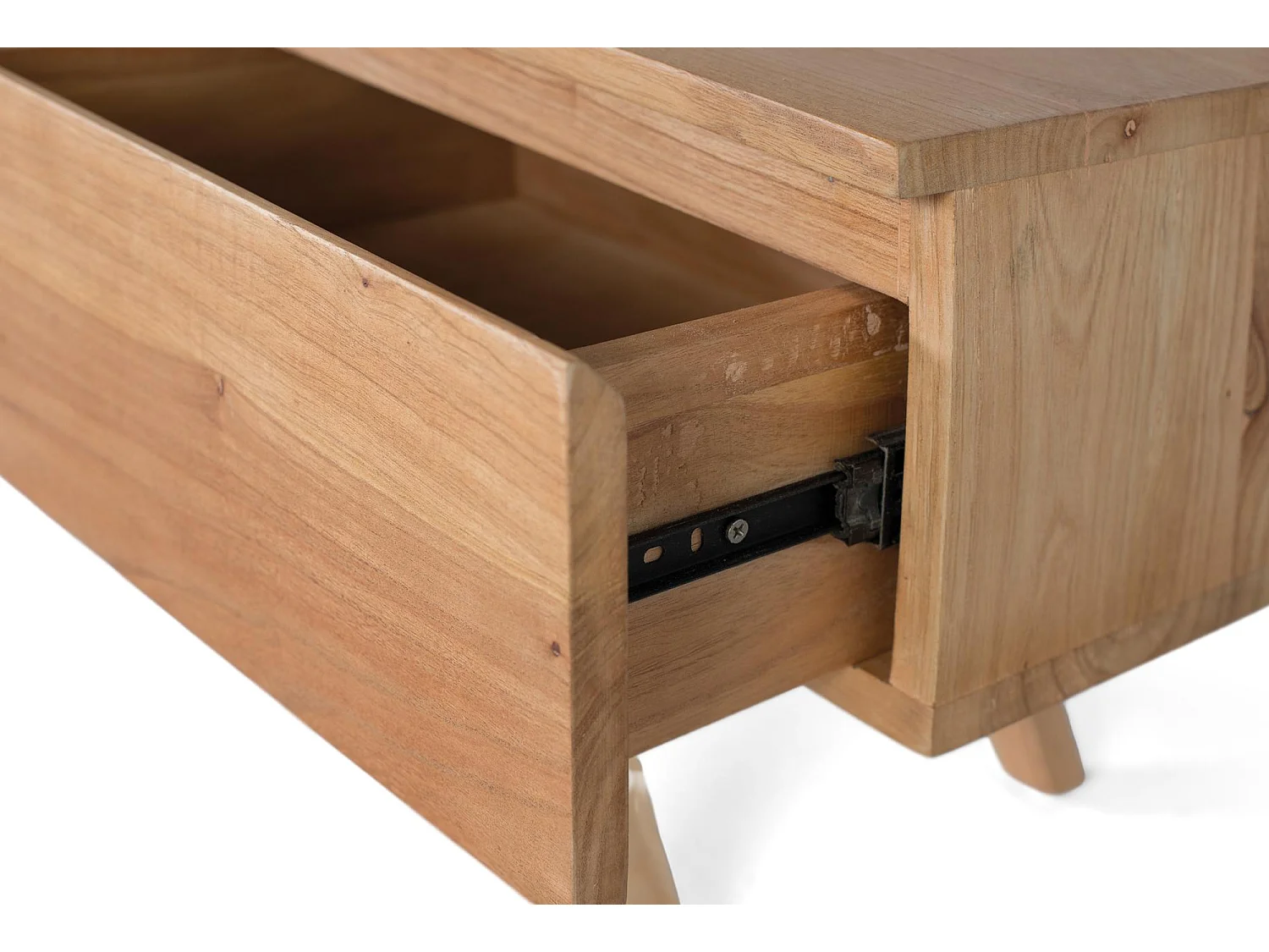 TV-Schrank aus massivem Mindi-Holz mit Fächern