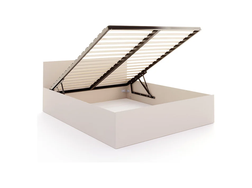 Lit coffre Paris 120 x 190 cm avec sommier à lattes relevable Cachemire