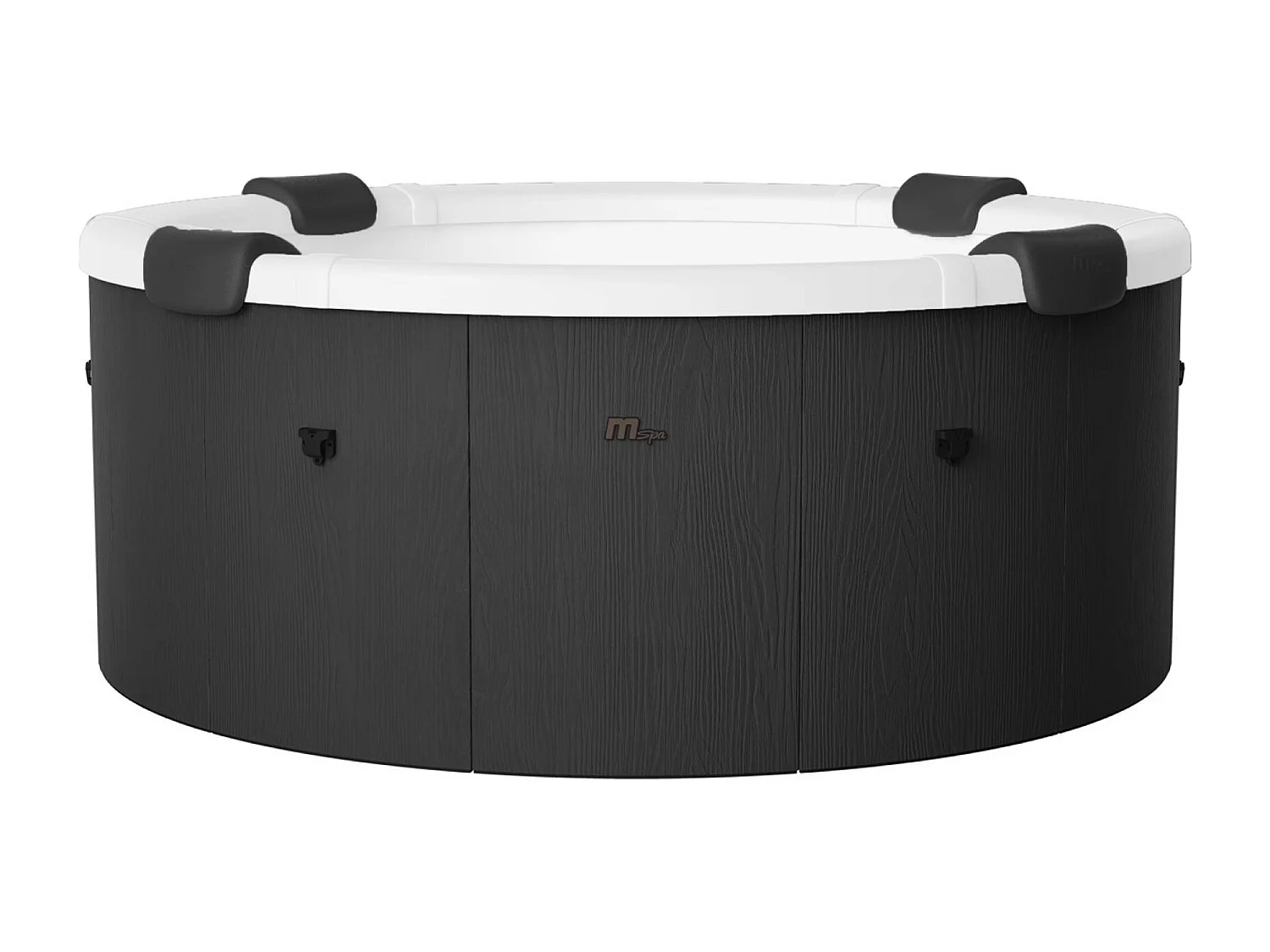 Spa rigide 6 places 180cm rond hydromassage 4 coussins bâche + housse anthracite - Denver