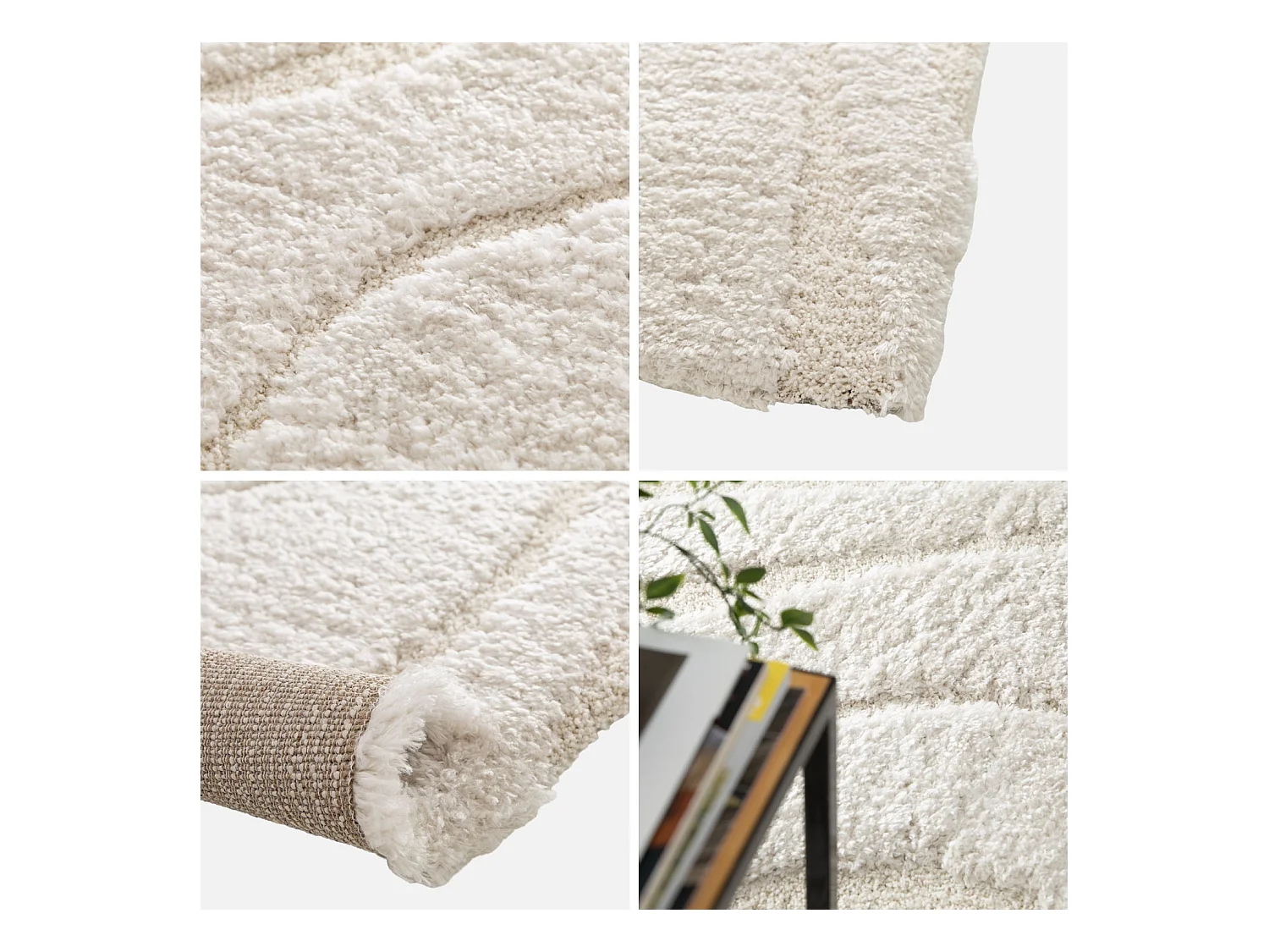 Tappy interior shaggy diseño geométrico beige