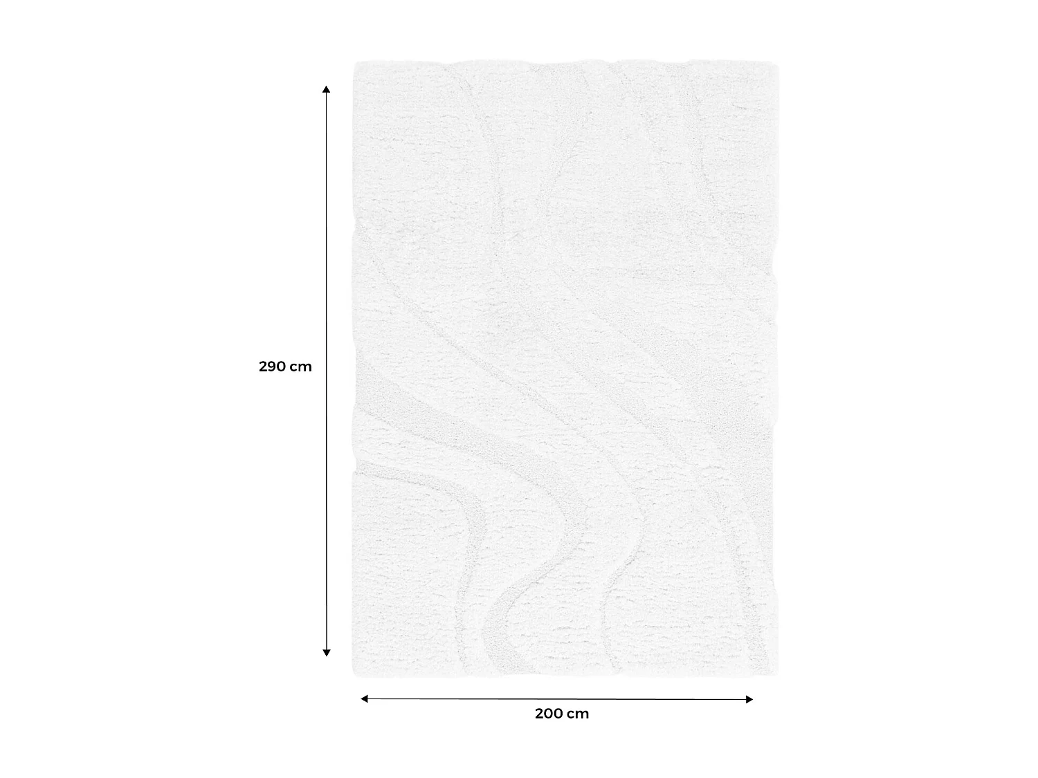 Tapis intérieur shaggy motif avec relief crème Amy 200x290cm