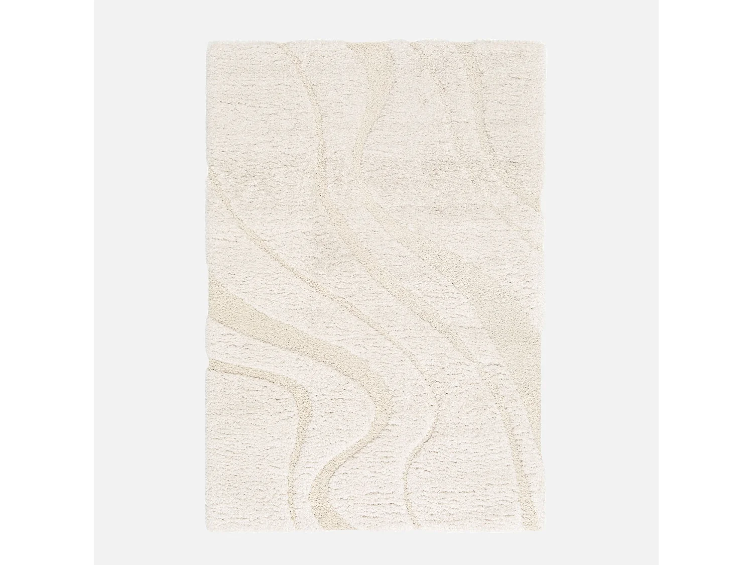 Alfombra interior de pelo largo  diseño geométrico beige