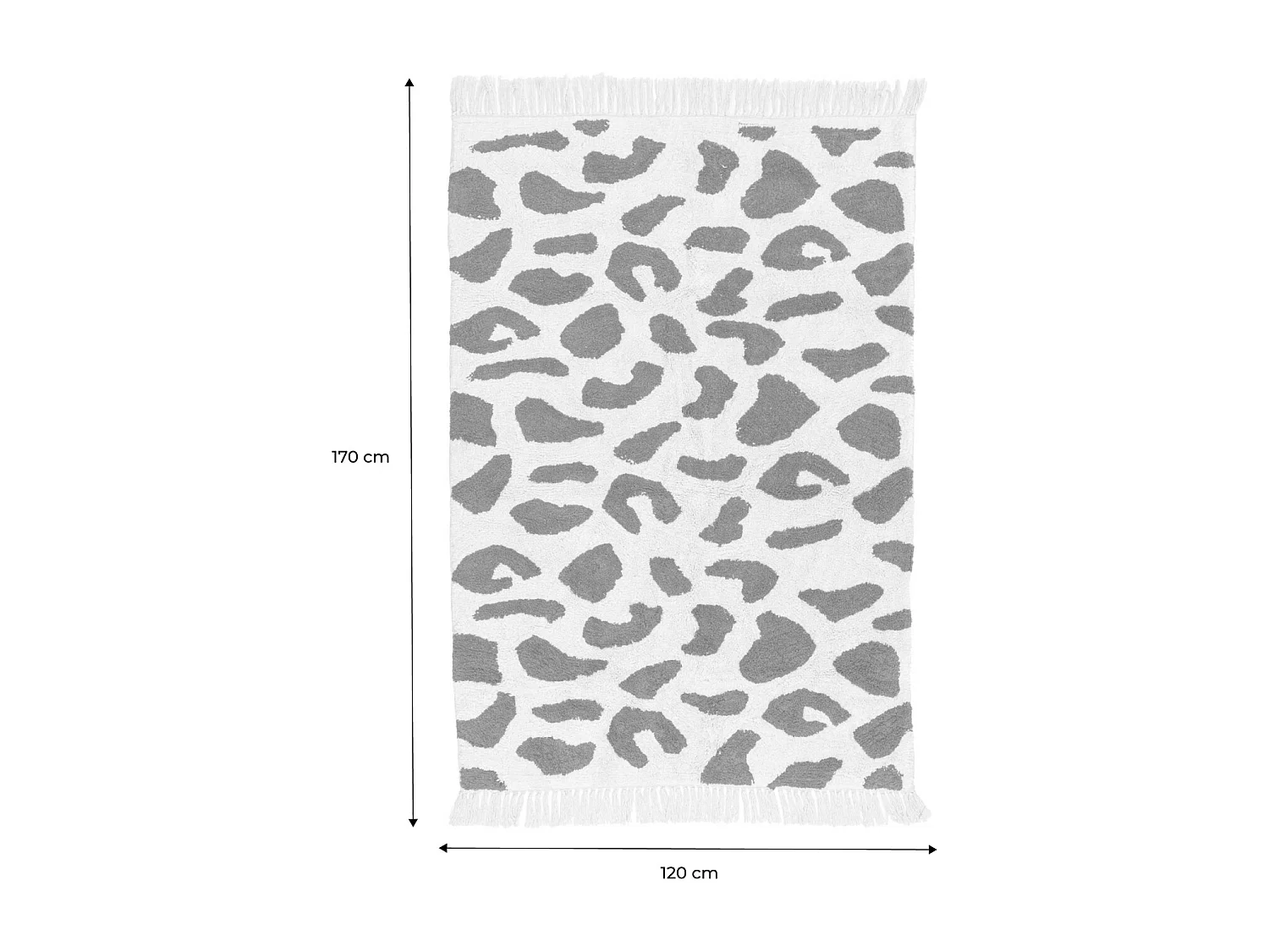 Alfombra interior con flecos diseño moteado