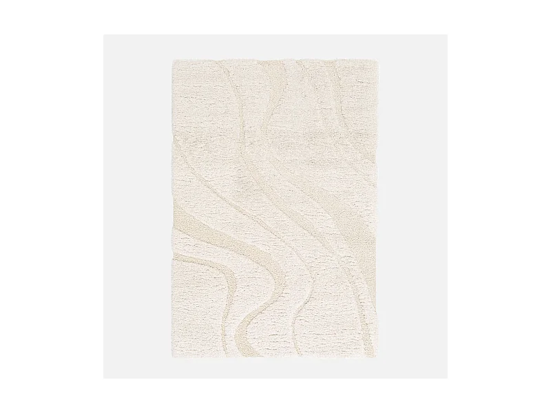 Tappy interno shaggy motivo con rilievo crema