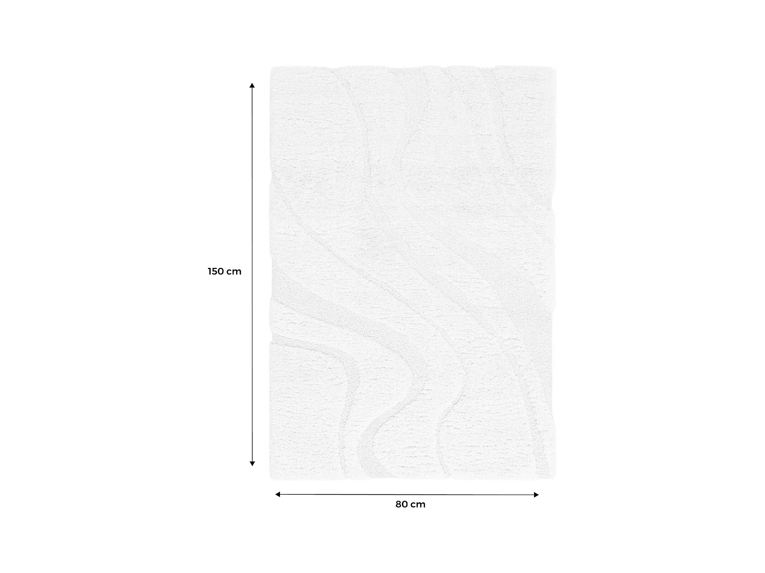 Tapis intérieur shaggy motif avec relief crème Amy 80x150cm