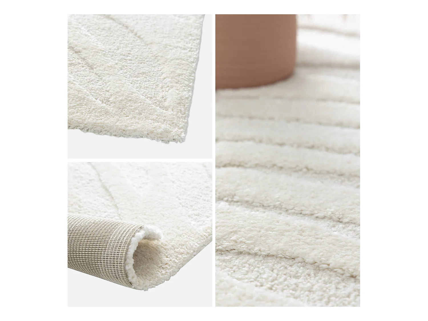 Tapis intérieur motif végétal crème Lily 160x230cm