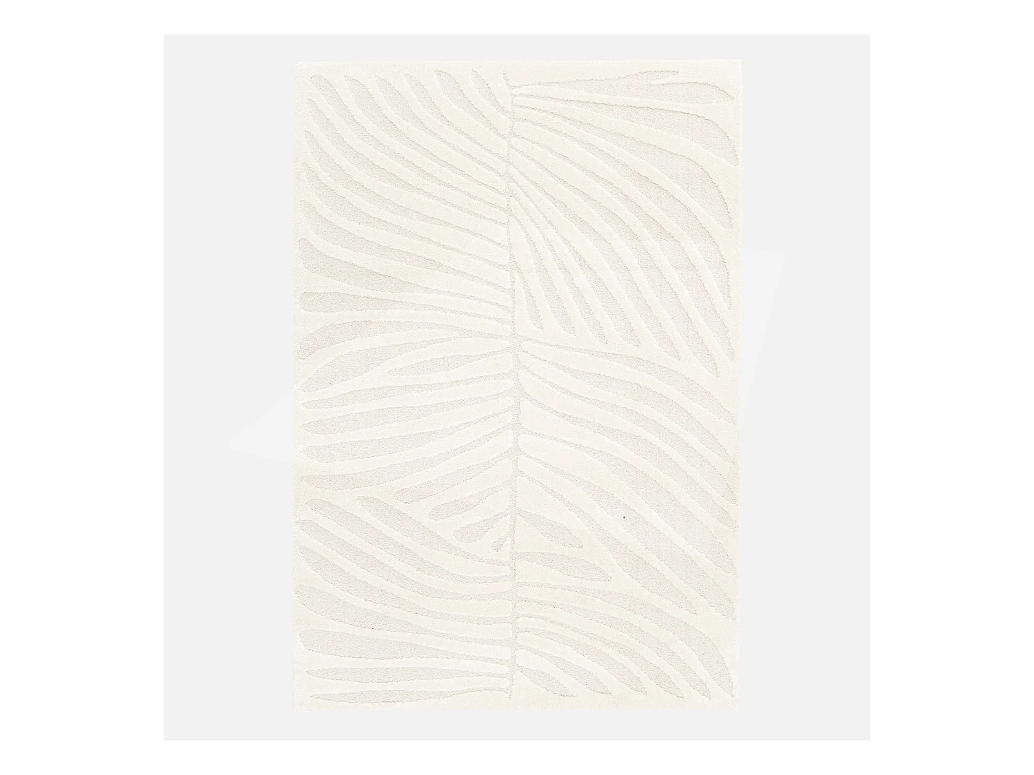 Alfombra interior shaggy con motivo vegetal beige