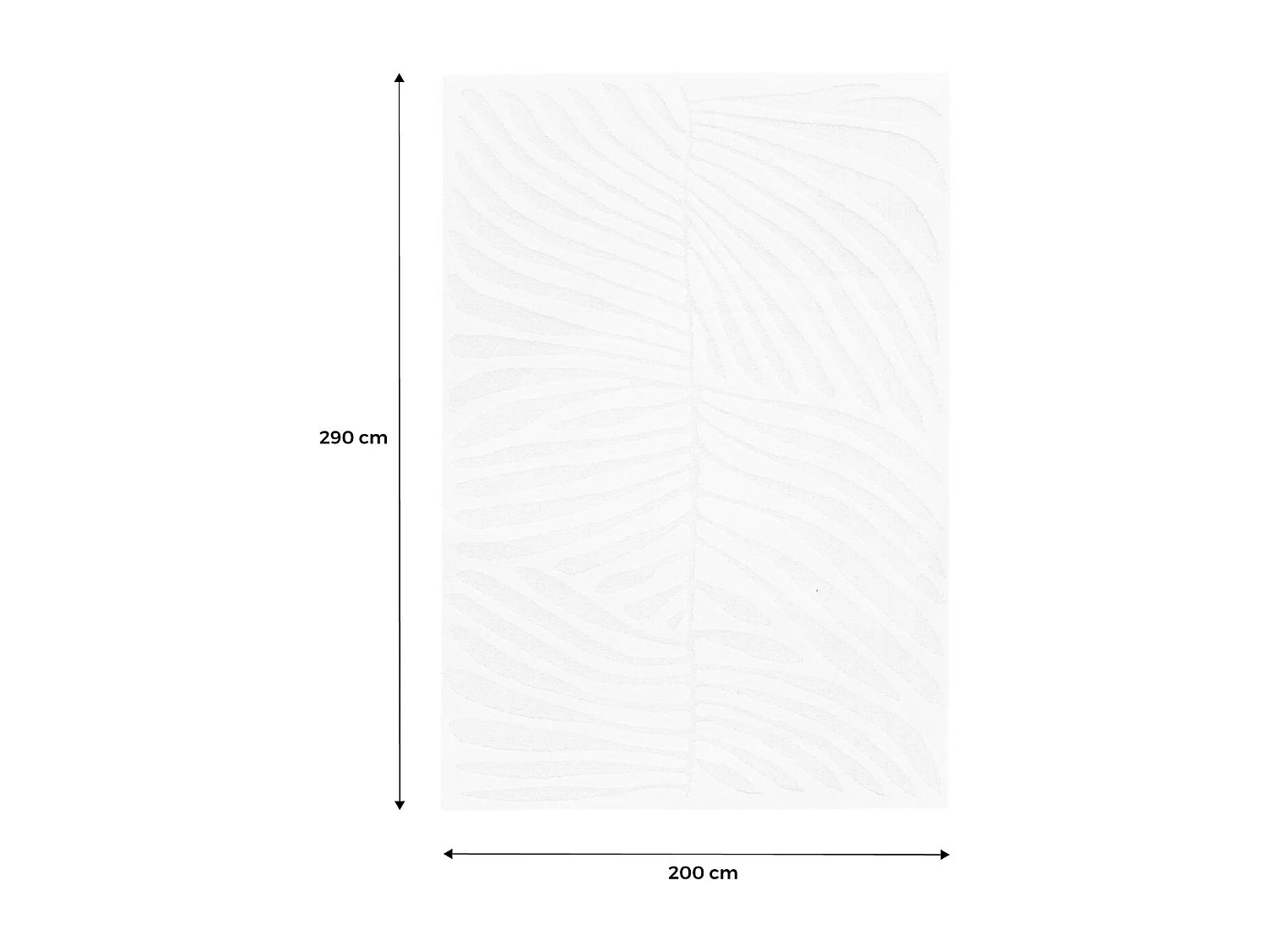 Tapis intérieur motif végétal crème Lily 200x290cm