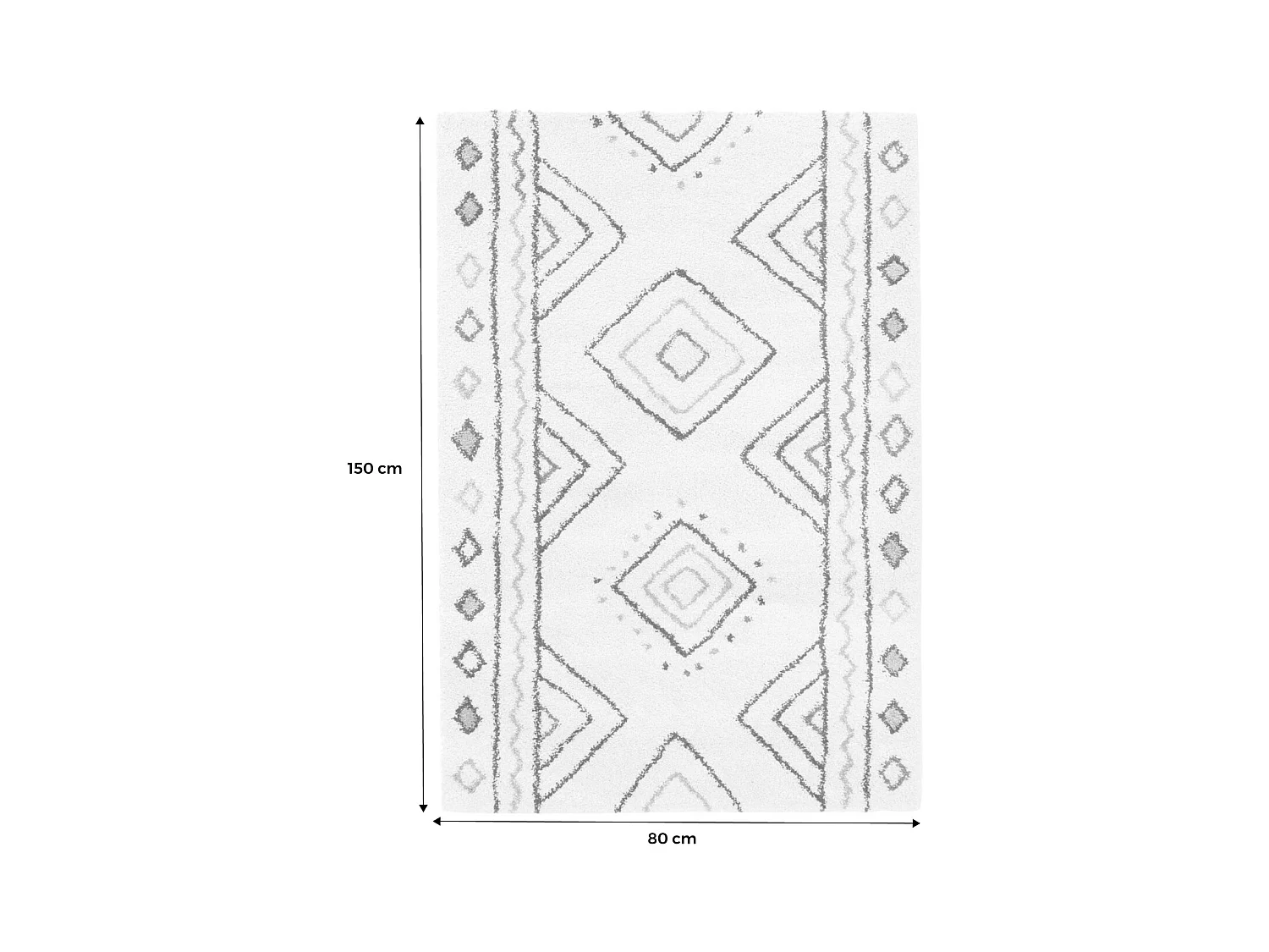 Tapis intérieur motif berbère crème. bleu et orange Ralph 80x150cm