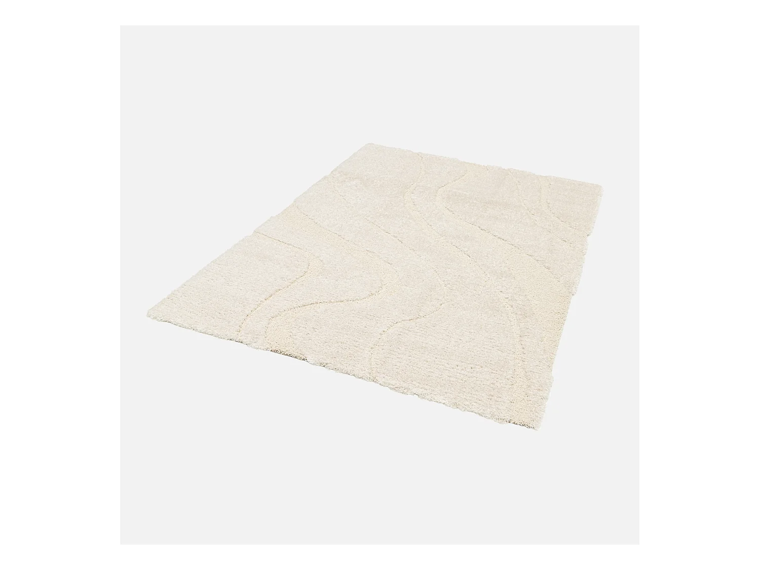 Tapis intérieur shaggy motif avec relief crème Amy 120x170cm