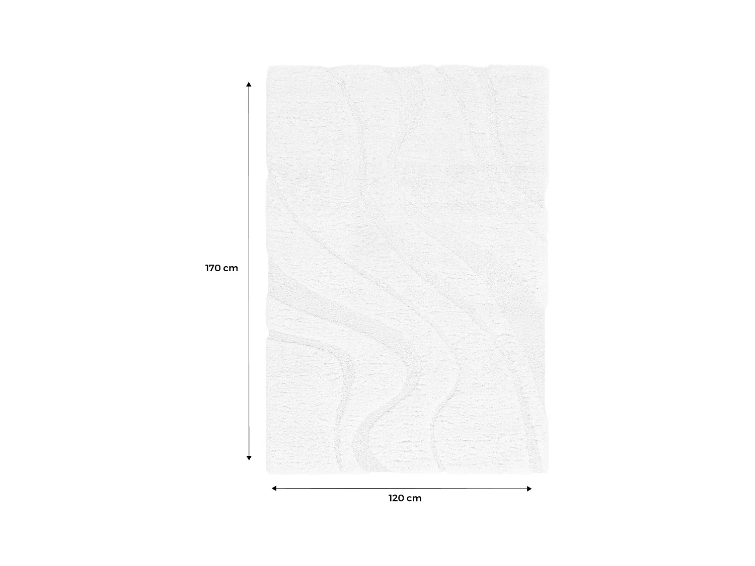 Tapis intérieur shaggy motif avec relief crème Amy 120x170cm
